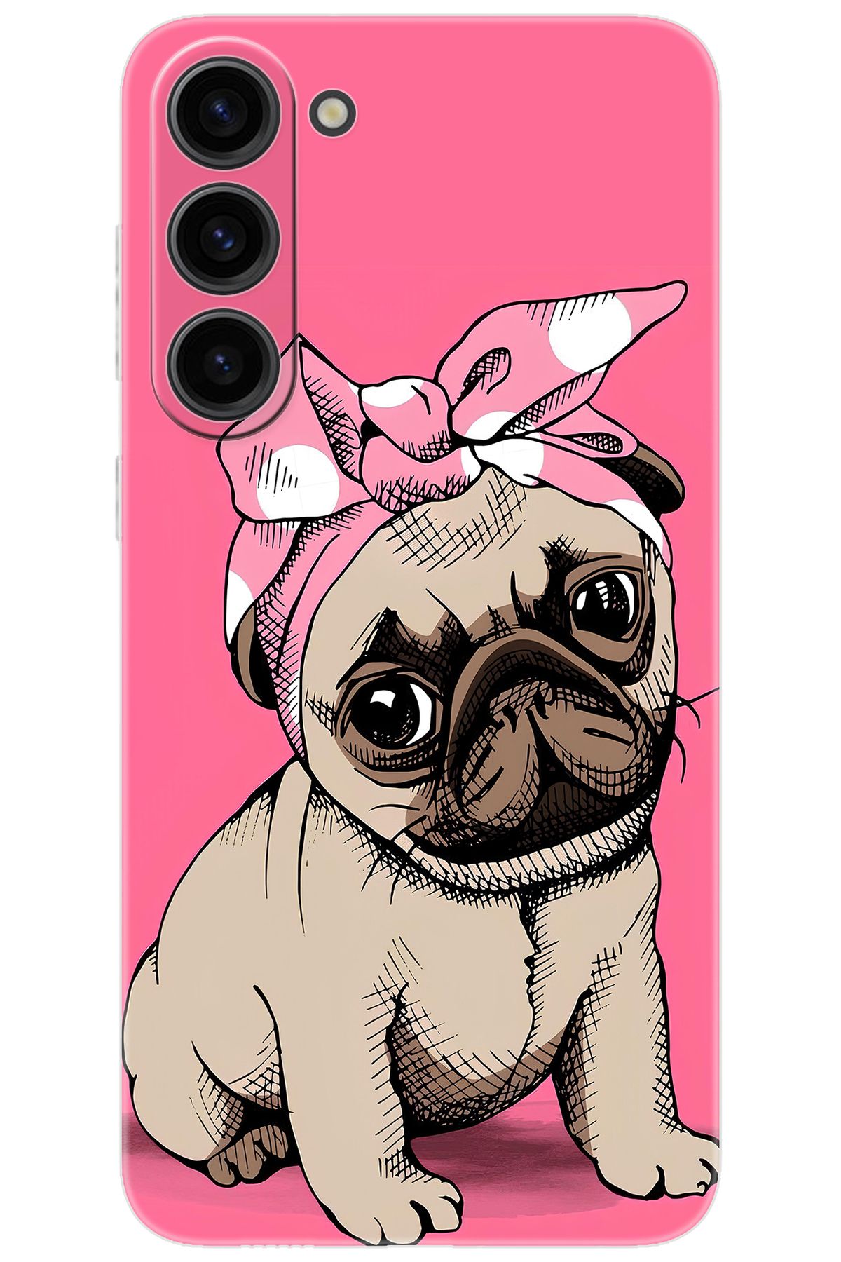 Ceppare Samsung Galaxy S23 PLUS (SM-S916B) Uyumlu Kılıf Desen Baskılı Silikon Sevimli Pug STK:748 CP-dgbjAIF