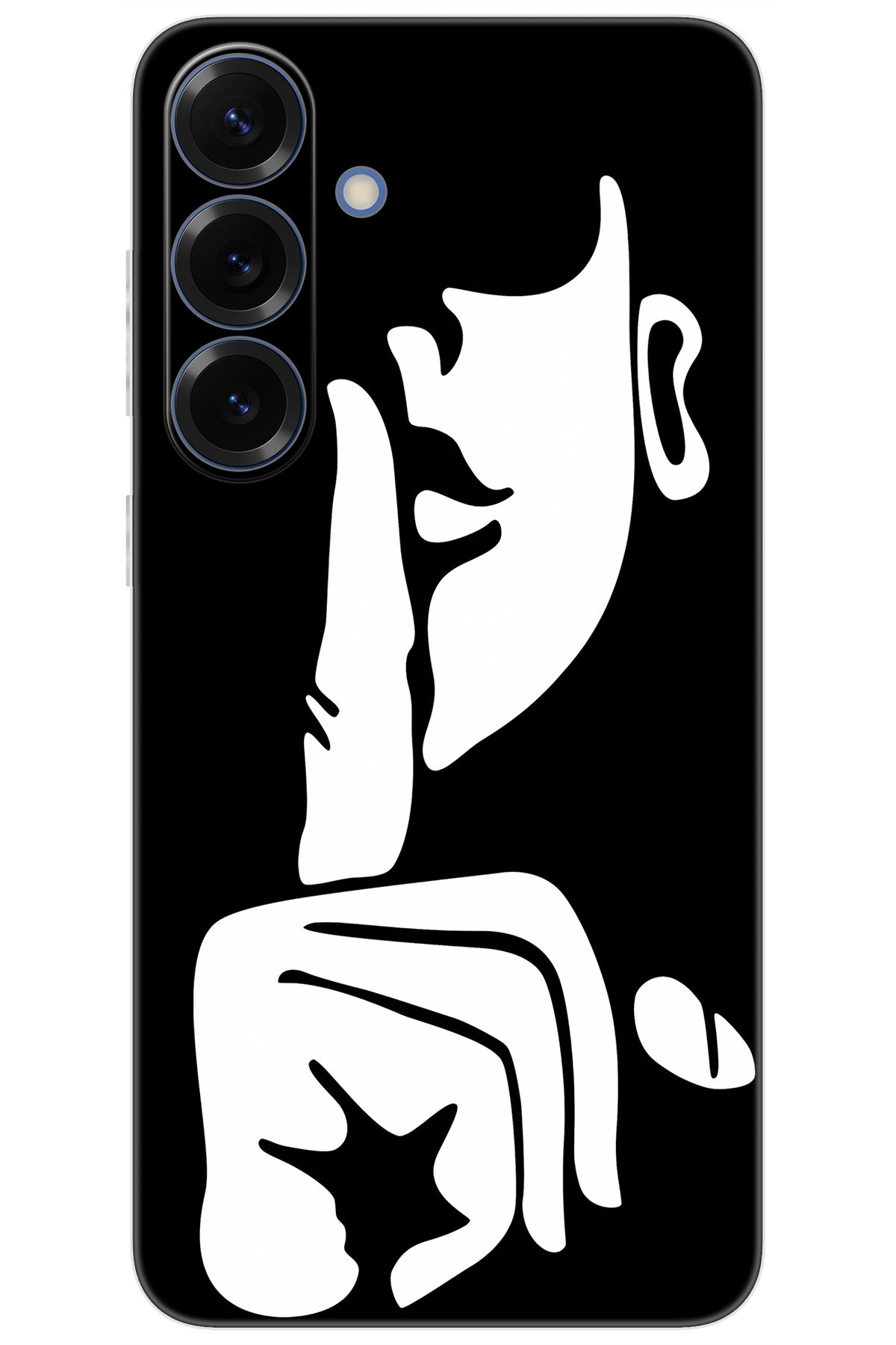 Ceppare Samsung Galaxy S25 PLUS (SM-S936B) Uyumlu Kılıf Silikon Siyah Beyaz Sessizlik STK:653 CP-ON53xIh