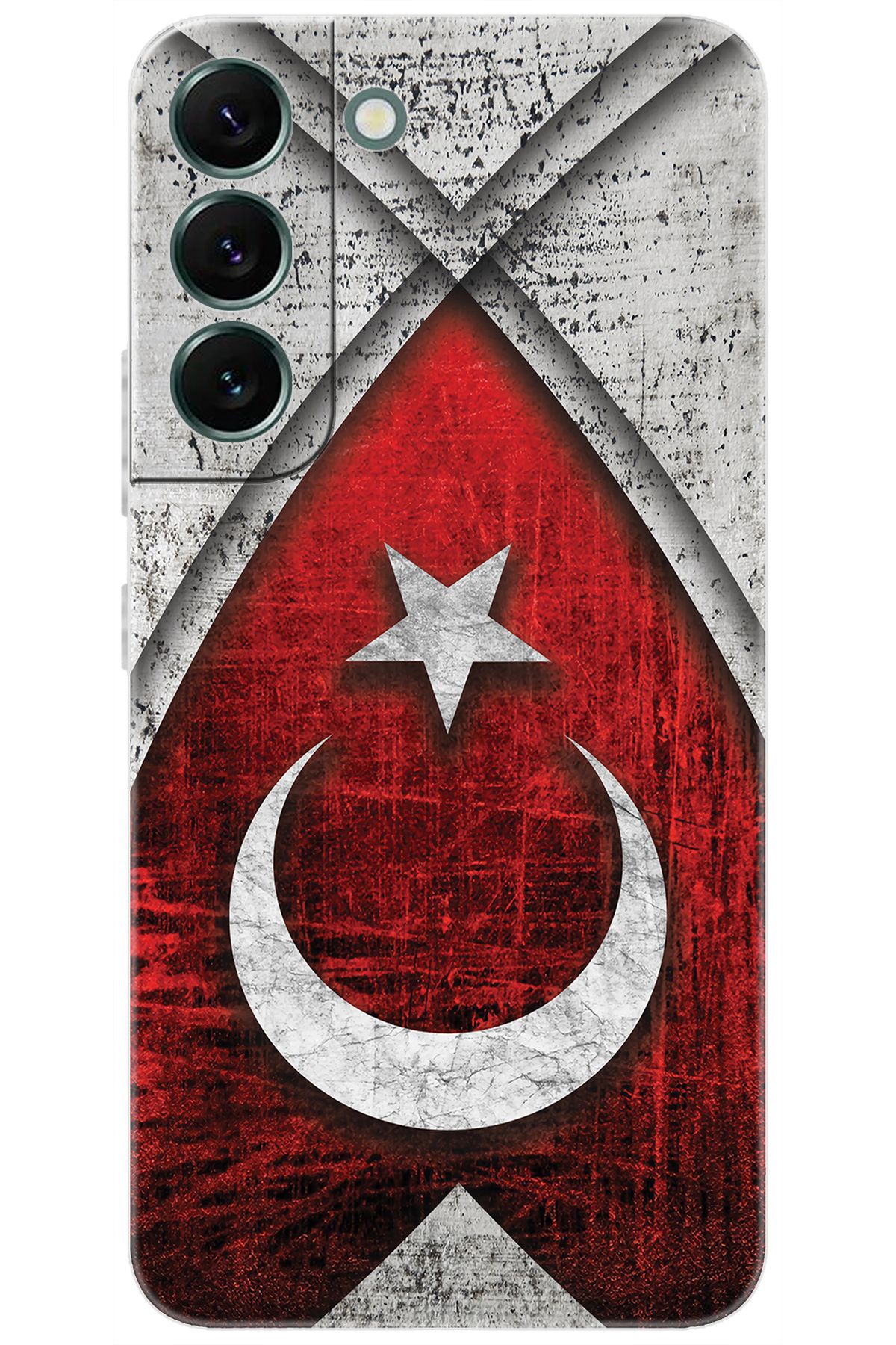 Ceppare Samsung Galaxy S22 PLUS (SM-S906E) Uyumlu Kılıf Silikon Türk Bayrağı Tasarım STK:380 CP-DLOL4QQ