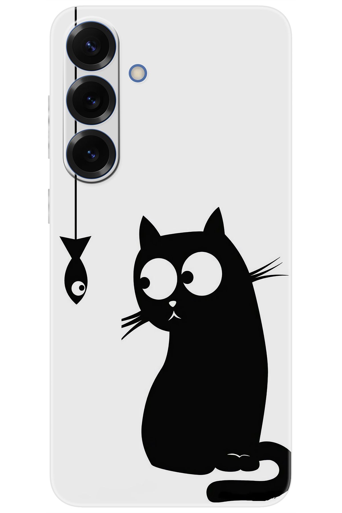 Ceppare Samsung Galaxy S25 PLUS (SM-S936B) Uyumlu Kılıf Desen Baskı Silikon Balık ve Kedi STK:747 CP-hagyKUC