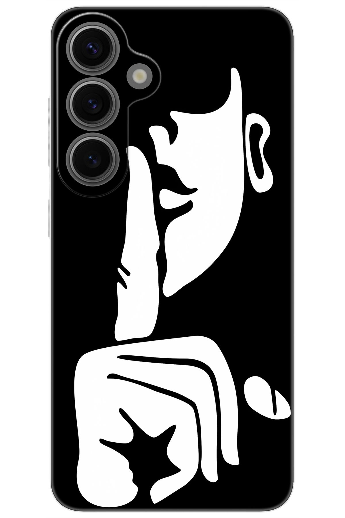 Ceppare Samsung Galaxy S24 PLUS (SM-S926B) Uyumlu Kılıf Silikon Siyah Beyaz Sessizlik STK:653 CP-8nGD0zg