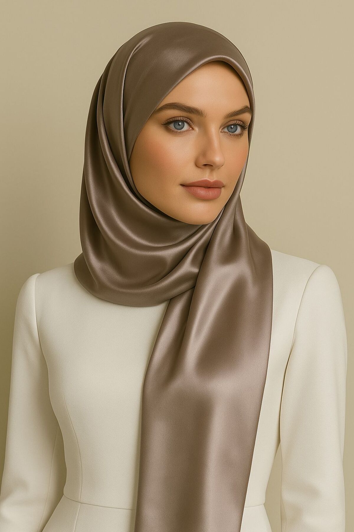 JAWEL Vizon Parlak Jakar Şal 75 x 185 cm