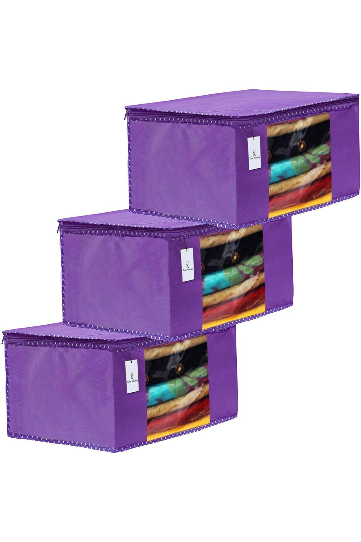 Generic-Kuber Industries 3 Piece Non Woven Fabric Clothes Organizer Set With Transparent Window, Extra Larg 1