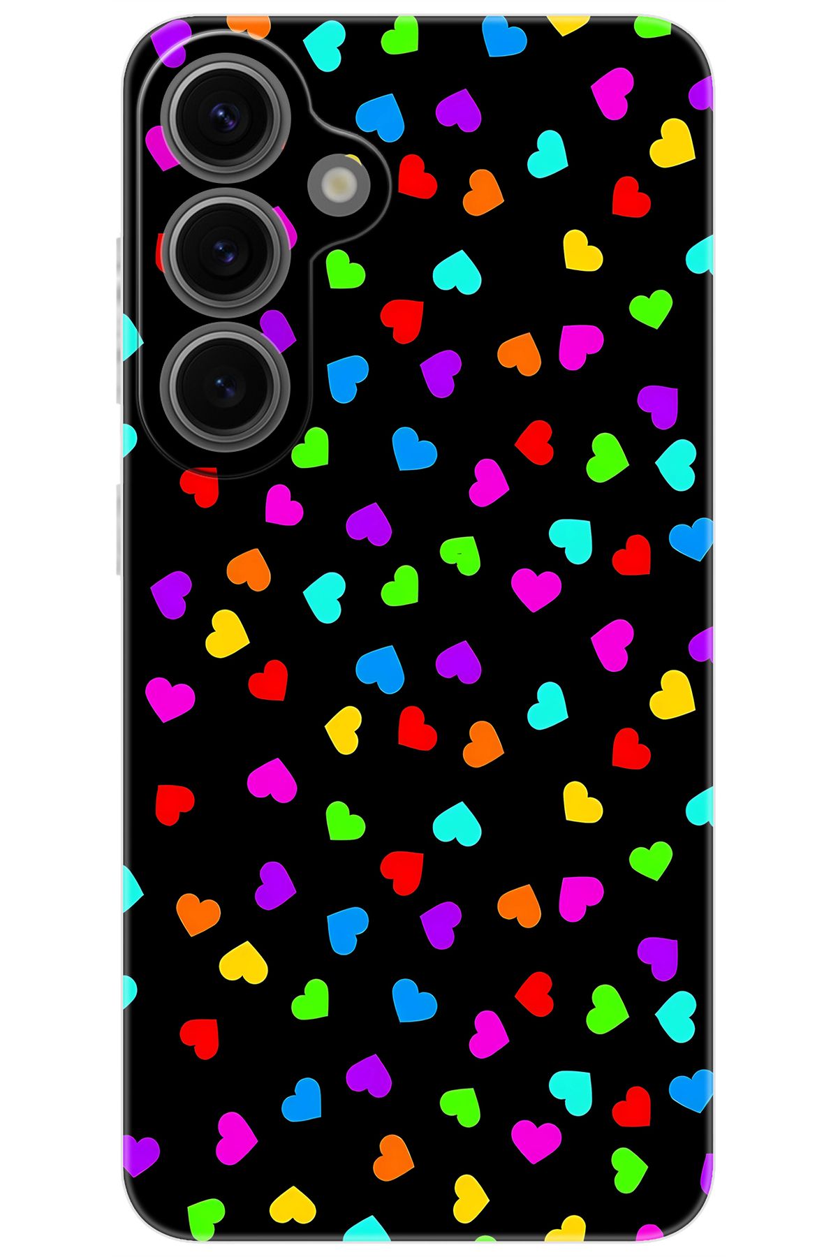 Ceppare Samsung Galaxy S24 PLUS (SM-S926B) Uyumlu Kılıf Silikon Renkli Minik Kalpler STK:1017 CP-WnUqKRR