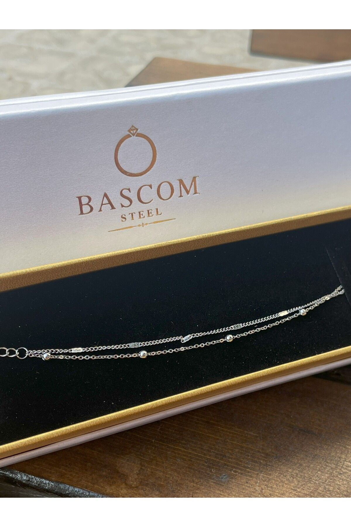 Bascom Steel Minik Top Detaylı Zarif Çelik Bileklik ( 2 Yıl Firma Garantili )