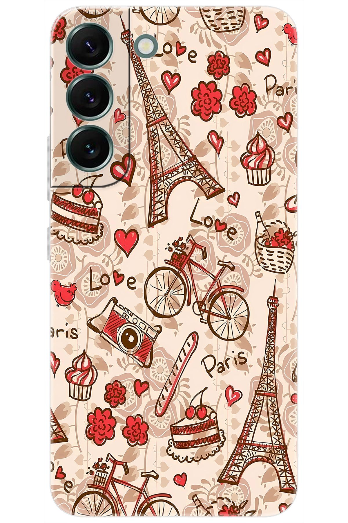 Ceppare Samsung Galaxy S22 PLUS (SM-S906E) Uyumlu Kılıf Desen Baskı Silikon Eyfel Serisi STK:678 CP-HzyJq65