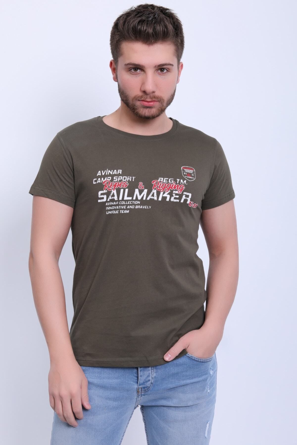 Avinar Unisex Bisiklet Yaka Baskılı T-shirt