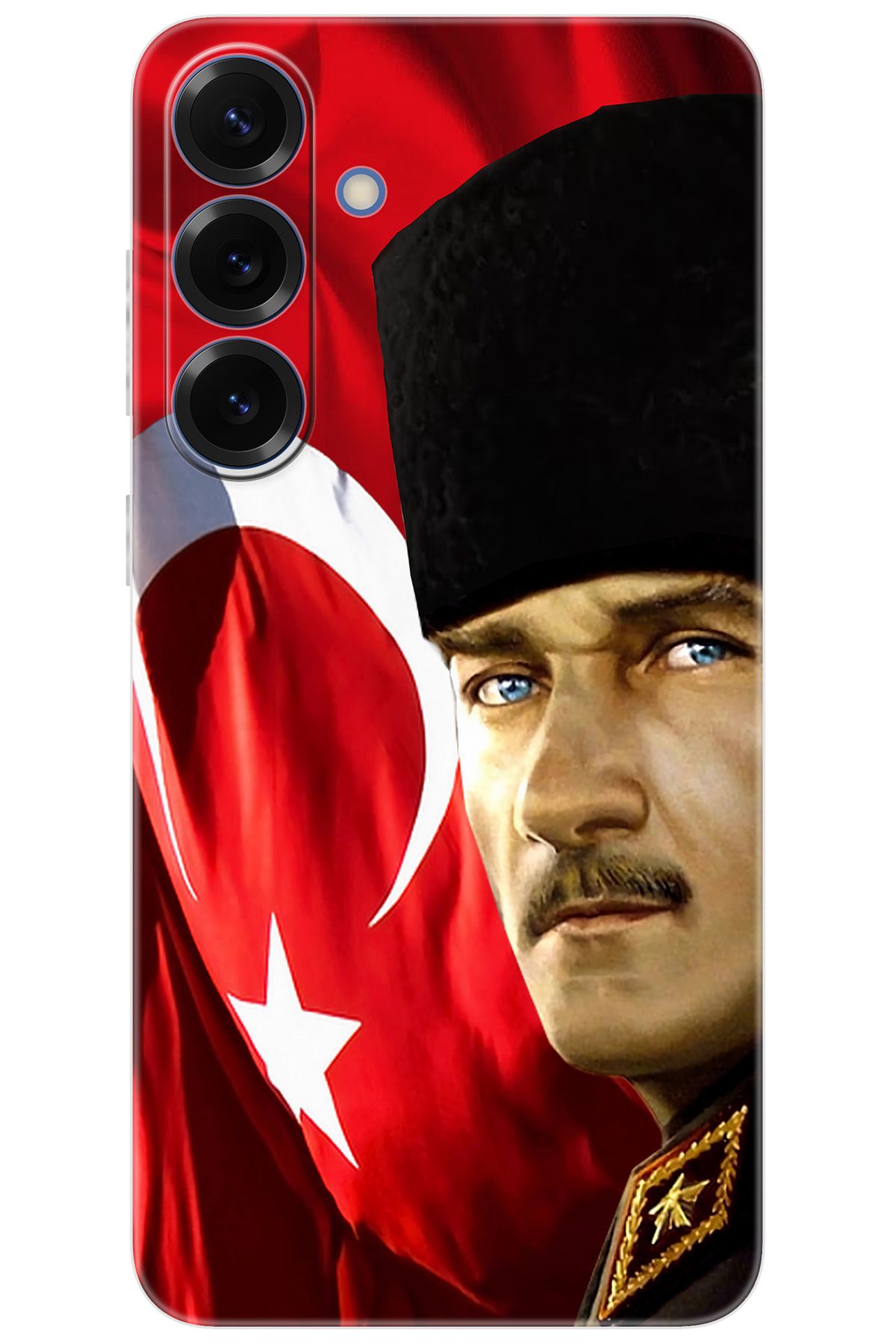 Ceppare Samsung Galaxy S25 PLUS (SM-S936B) Uyumlu Kılıf Silikon Atatürk ve Türk Bayrağı STK:726 CP-WMTnmle