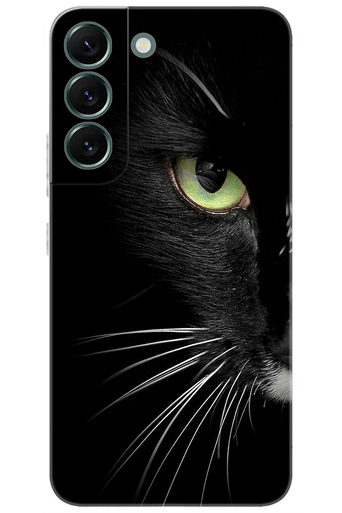 Ceppare Samsung Galaxy S22 PLUS (SM-S906E) Uyumlu Kılıf Desen Baskılı Silikon Siyah Kedi STK:482 CP-Y3KXdB2