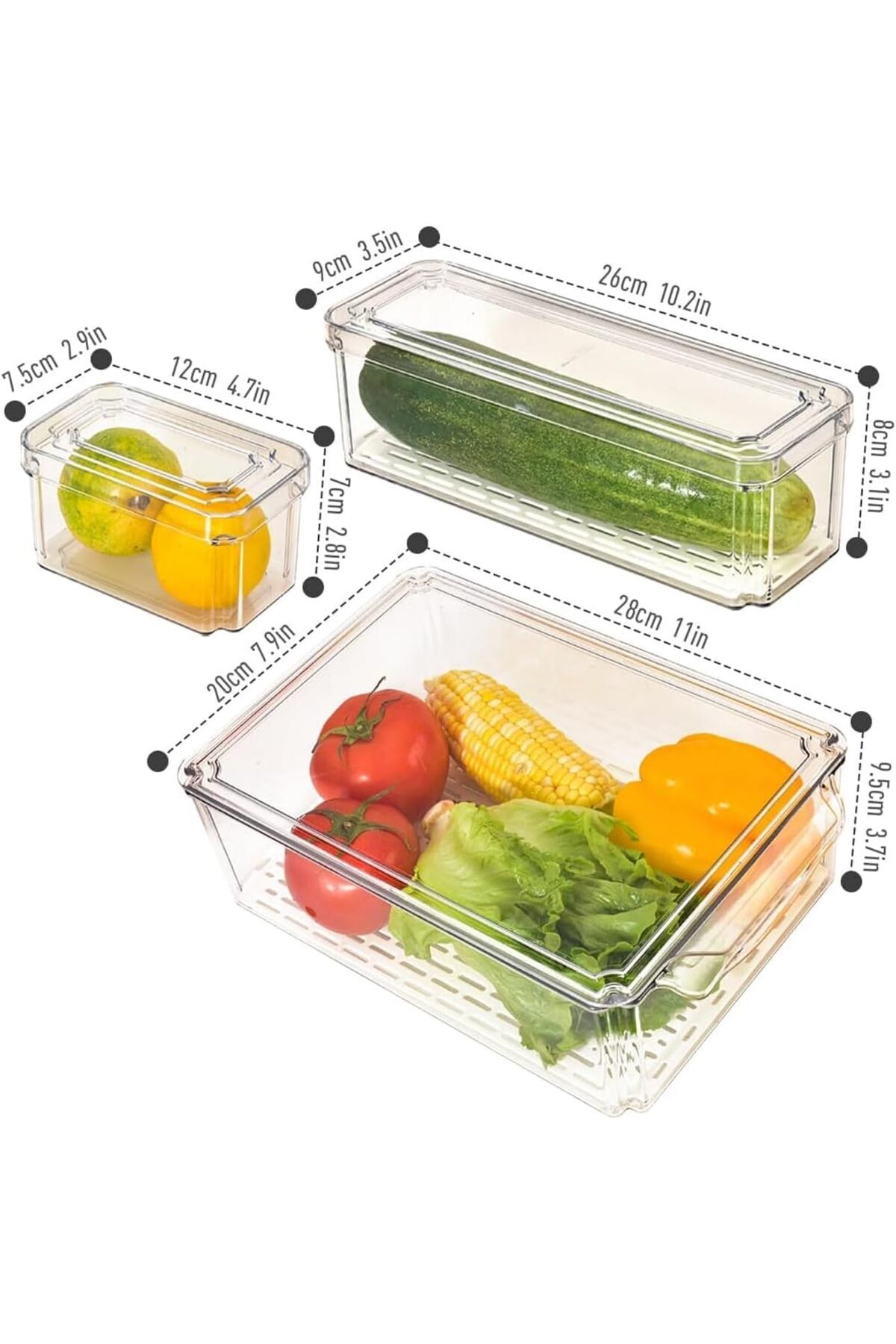 Generic-ABIN 7 Piecs Stackable Refrigerator Organizer Bins with Lids, Fridge Organization and Storage Conta 4