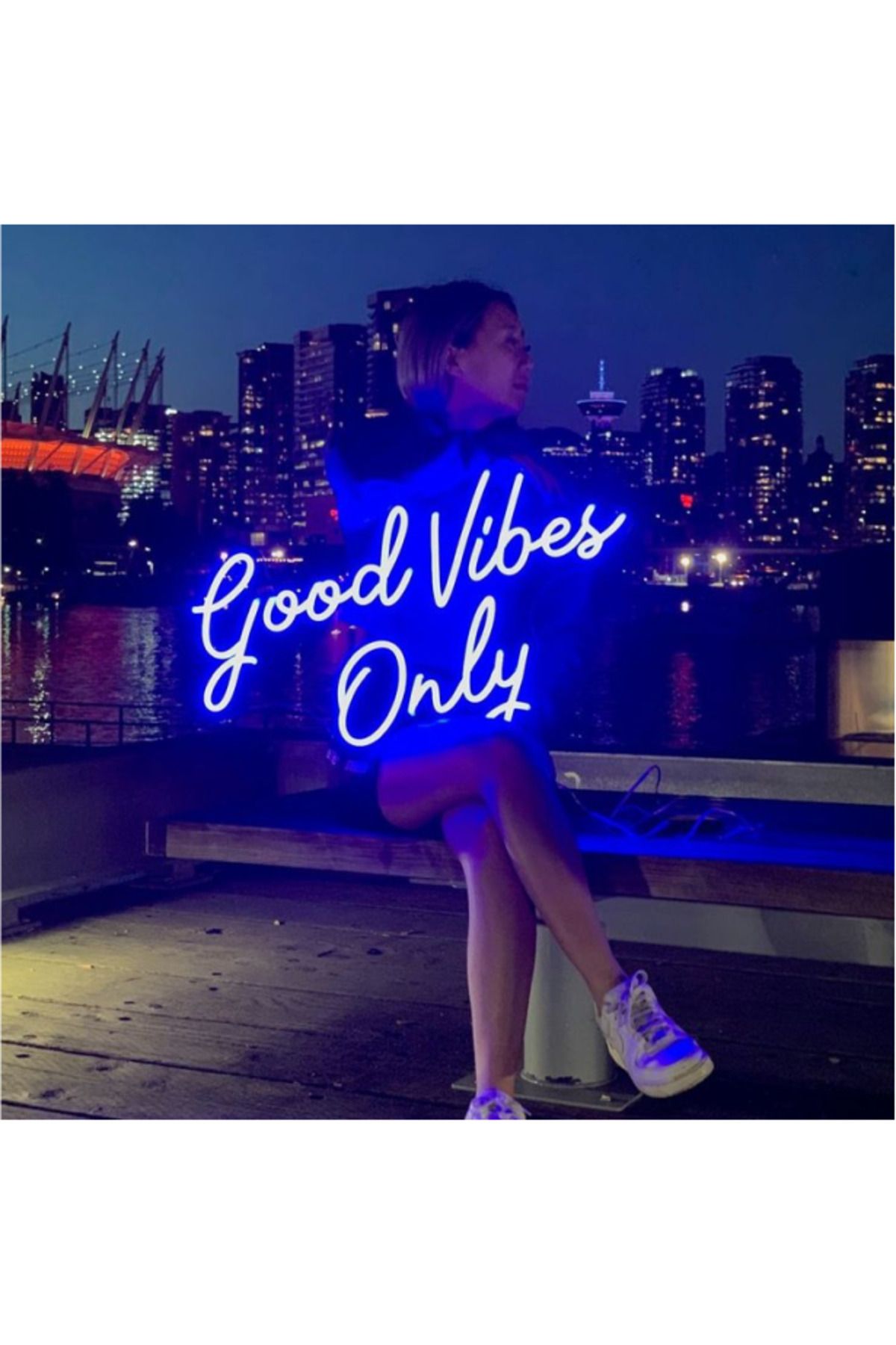 Afra Sanat Dekor Good Vibes Only Neon Duvar Yazısı