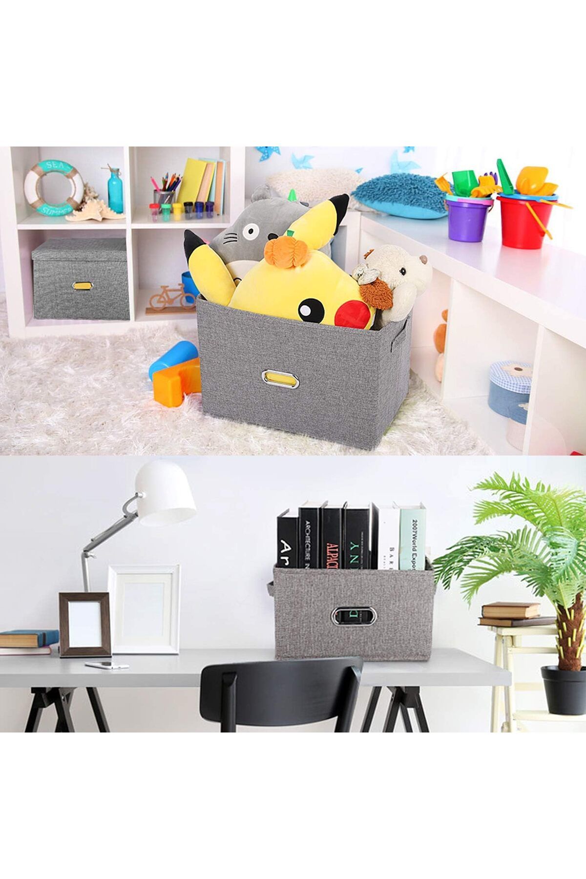 Generic-Bolivia's Collapsible Storage Box, Foldable Design with Removable Lids and Handles, Washable Fabric 7