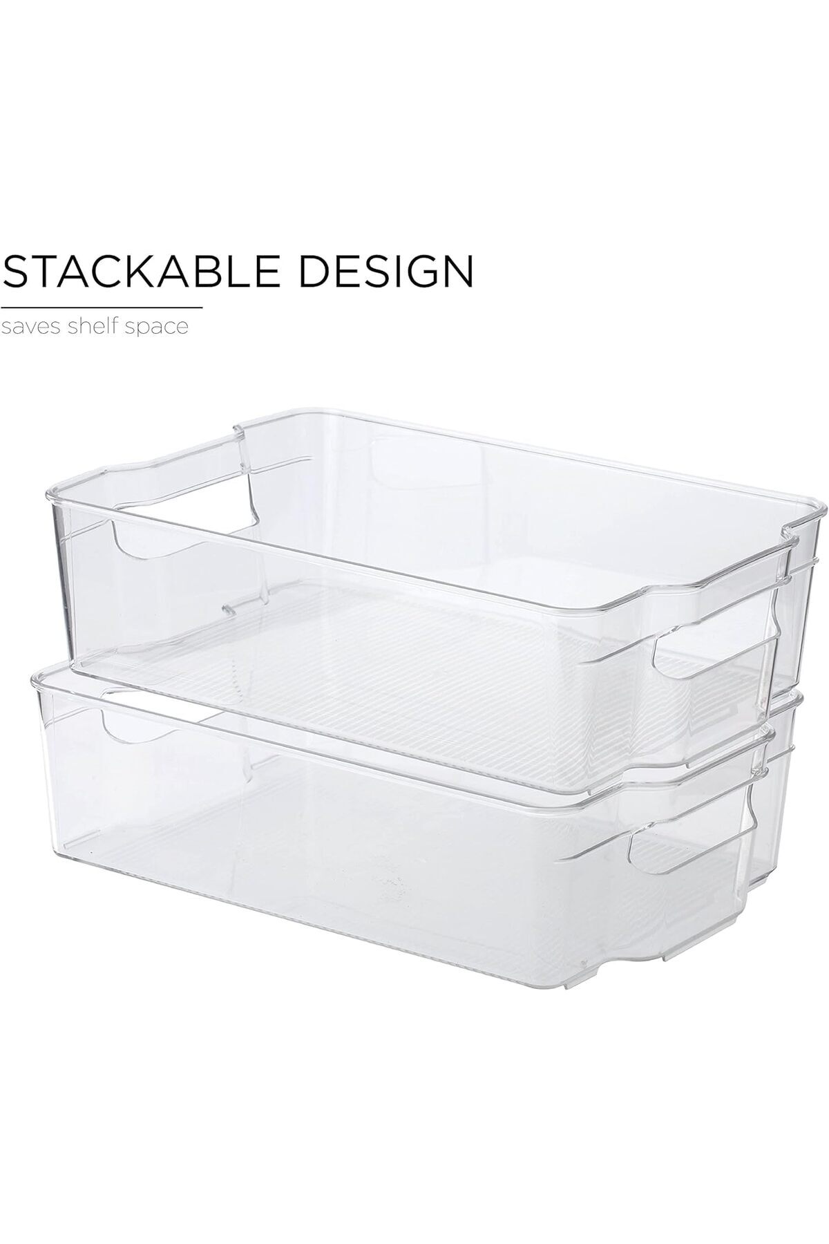 Generic-SKY-TOUCH Fridge Organiser Clear Bins, Plastic Snack Storage Boxes - Set of 8 Stackable Fridge Orga 4
