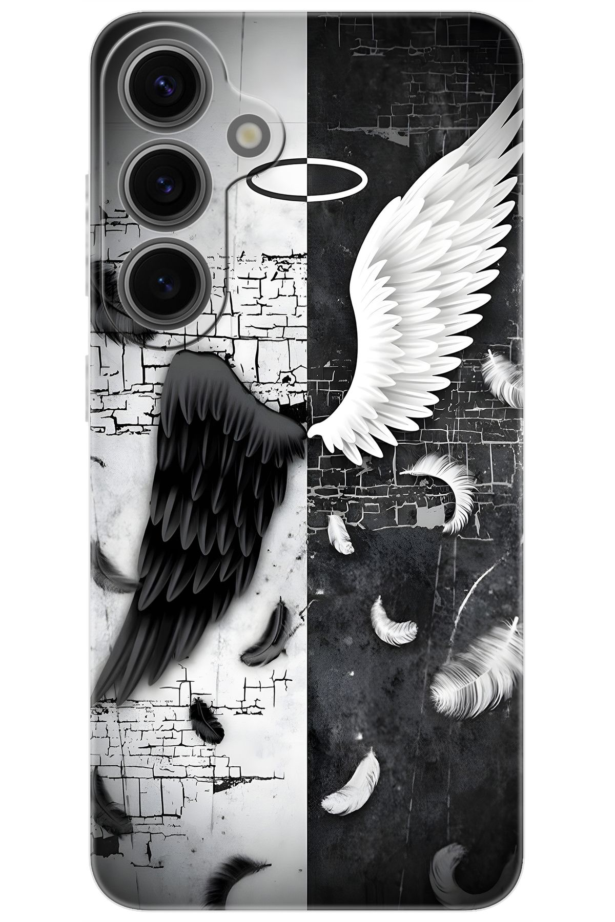 Ceppare Samsung Galaxy S24 PLUS (SM-S926B) Uyumlu Kılıf Desenli Silikon Melek ve Şeytan STK:715 CP-7zYRNyW