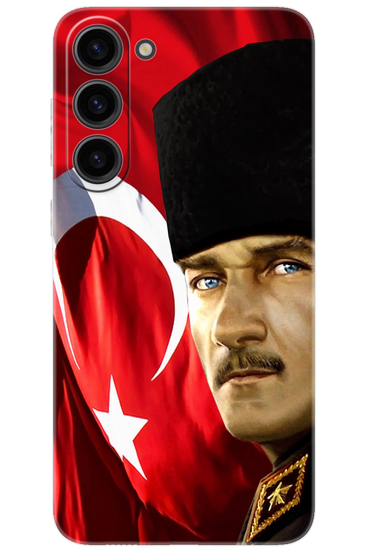 Ceppare Samsung Galaxy S23 PLUS (SM-S916B) Uyumlu Kılıf Silikon Atatürk ve Türk Bayrağı STK:726 CP-cIq3wYl