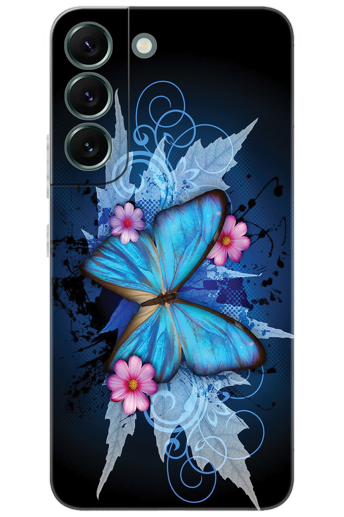 Ceppare Samsung Galaxy S22 PLUS (SM-S906E) Uyumlu Kılıf Desen Baskı Silikon Kelebek Resim STK:550 CP-wIAxZZH