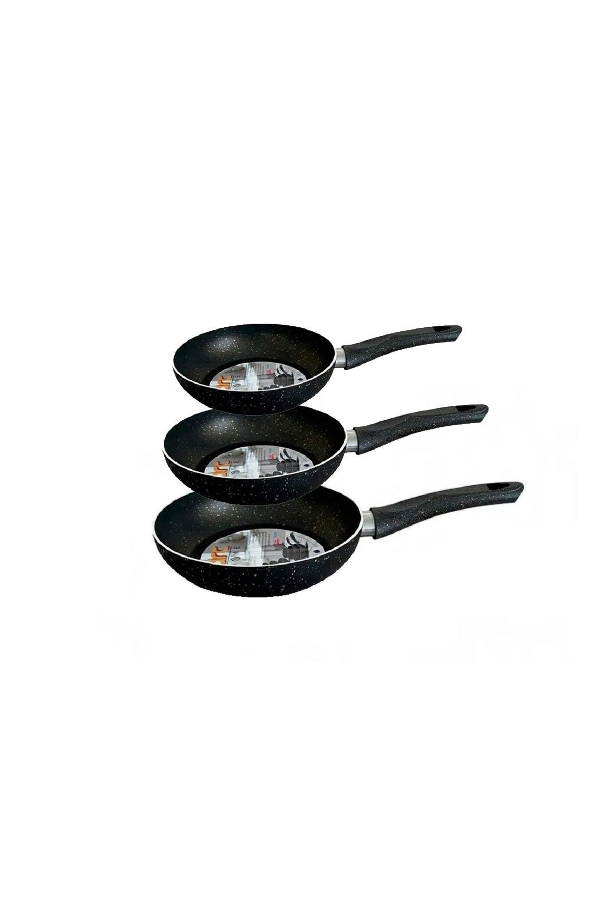 Arc 3 Parça Granit Tava Seti ( 22-24-26 ) Cm. 1. Kalite / 3 mm Kalın Gövde