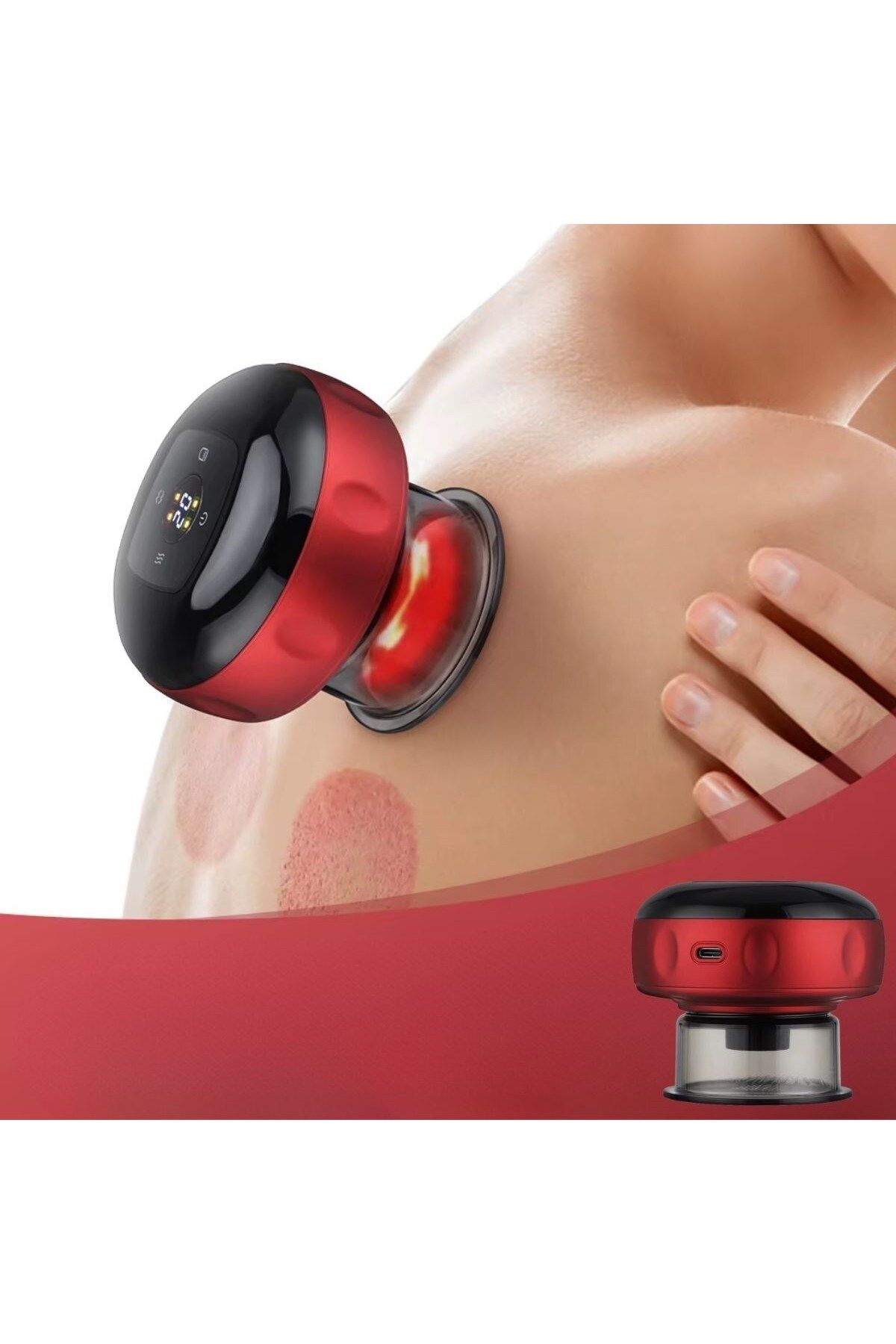 kepriva BUFFER® 12 Kademeli Sıcaklık Emişli Bardak Çekme Terapisi, Vakumlu Masaj Aleti,Terapi Cihazı
