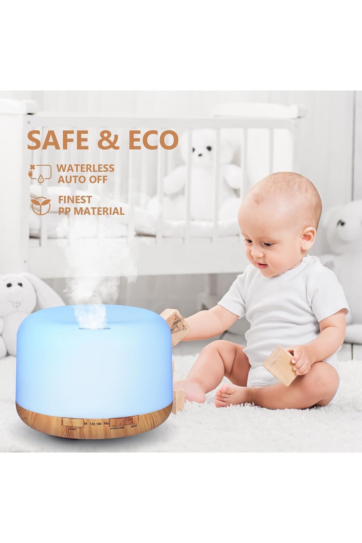 COOYA-3-in-1 Mist Humidifier, 500ml, With Remote Control, 3 Timers, Low Noise, Suitable for Home Use 1