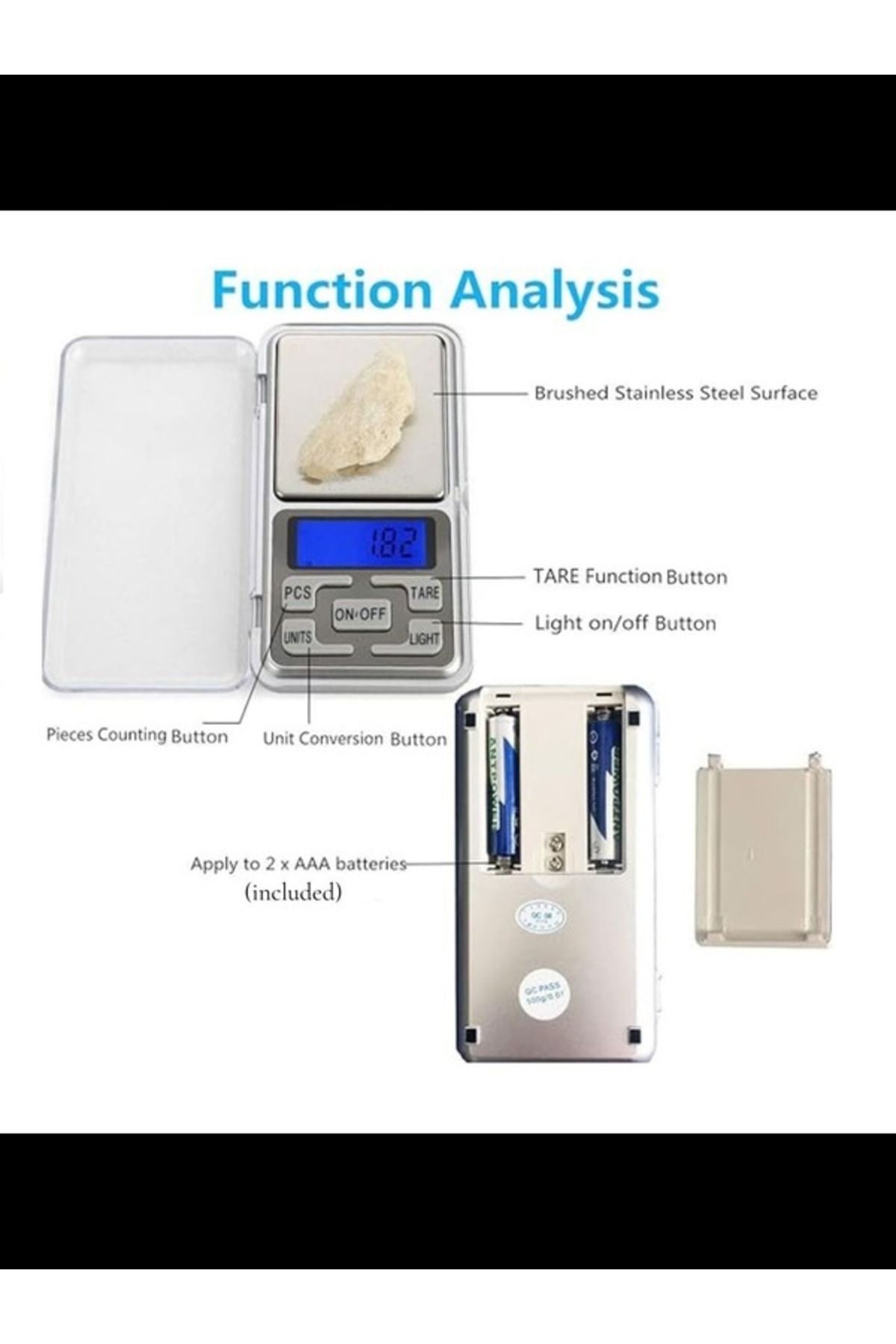 Other-Pocket Scale With Multiple Unit Conversion, Accuracy 0.01g Up To 200g, Protective Tray C 3