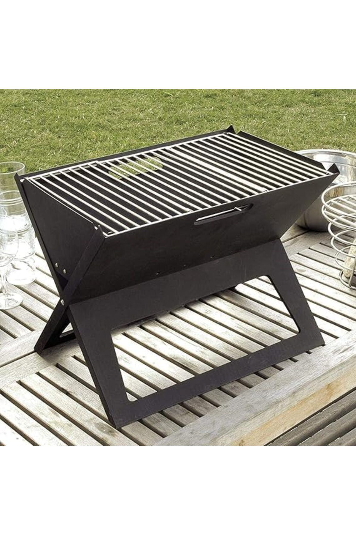 Other-Portable Instant Foldable Charcoal Grill - Durable, Space-Saving, Foldable Design for Outdoor Use. 9