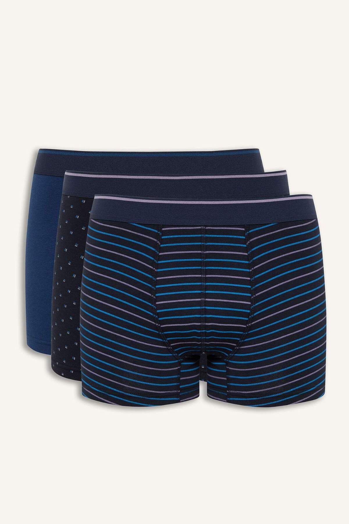DeFacto Regular Fit Çizgili 3lü Boxer D9876AX25SP