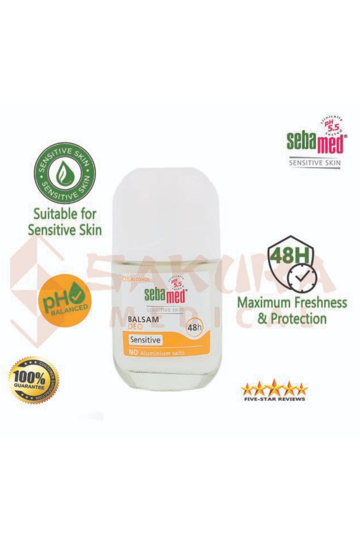 Sebamed-Roll On Balsam Sensitive 50 ml Gentle Deodorant for Sensitive Skin with Long-Lasting Freshness 8