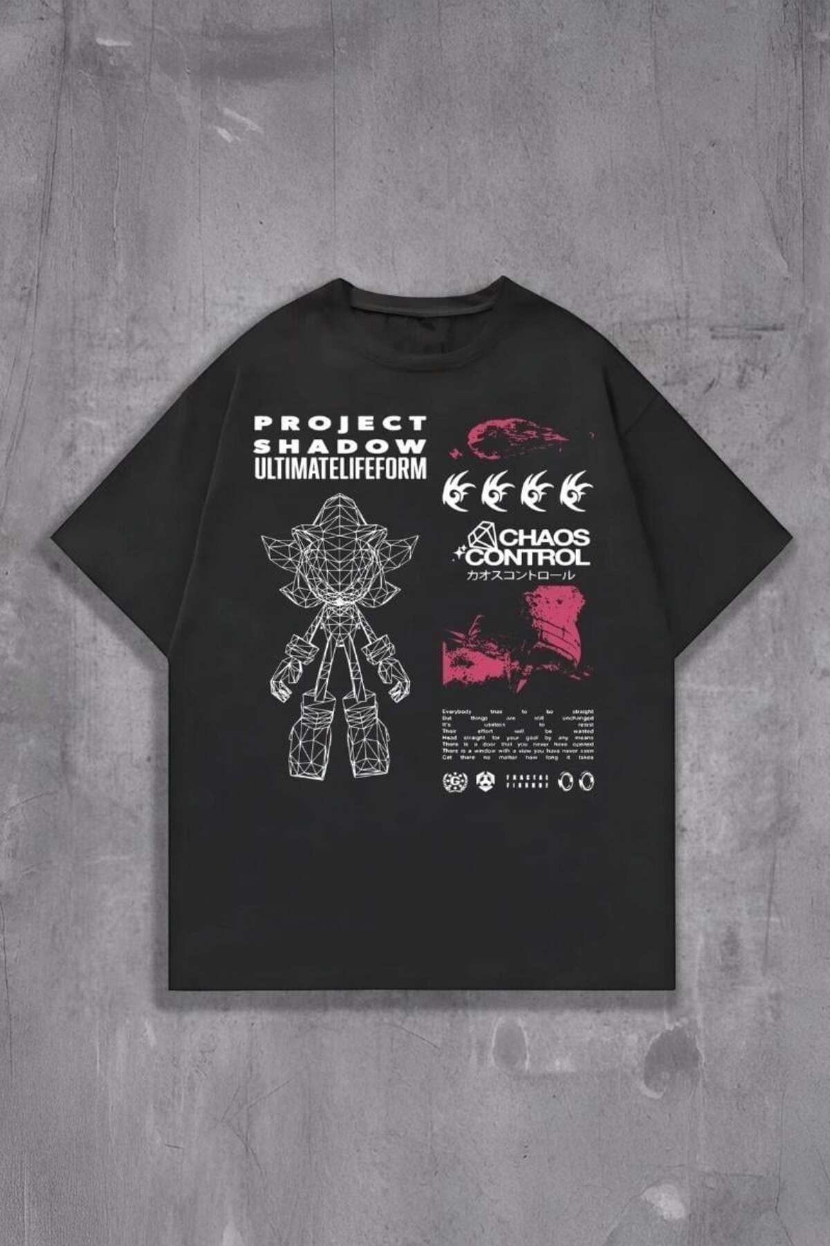 Karakedi Super Sonic Project Shadow Kısa Kollu Unisex Tshirt