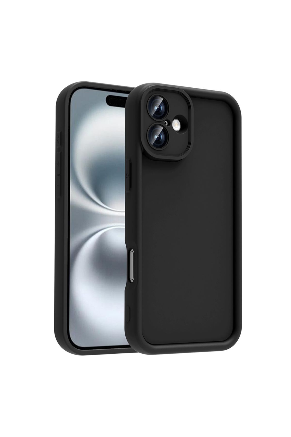 HTstore iPhone Uyumlu 16 Kılıf Kamera Korumalı Zore Ananas Kapak-Siyah