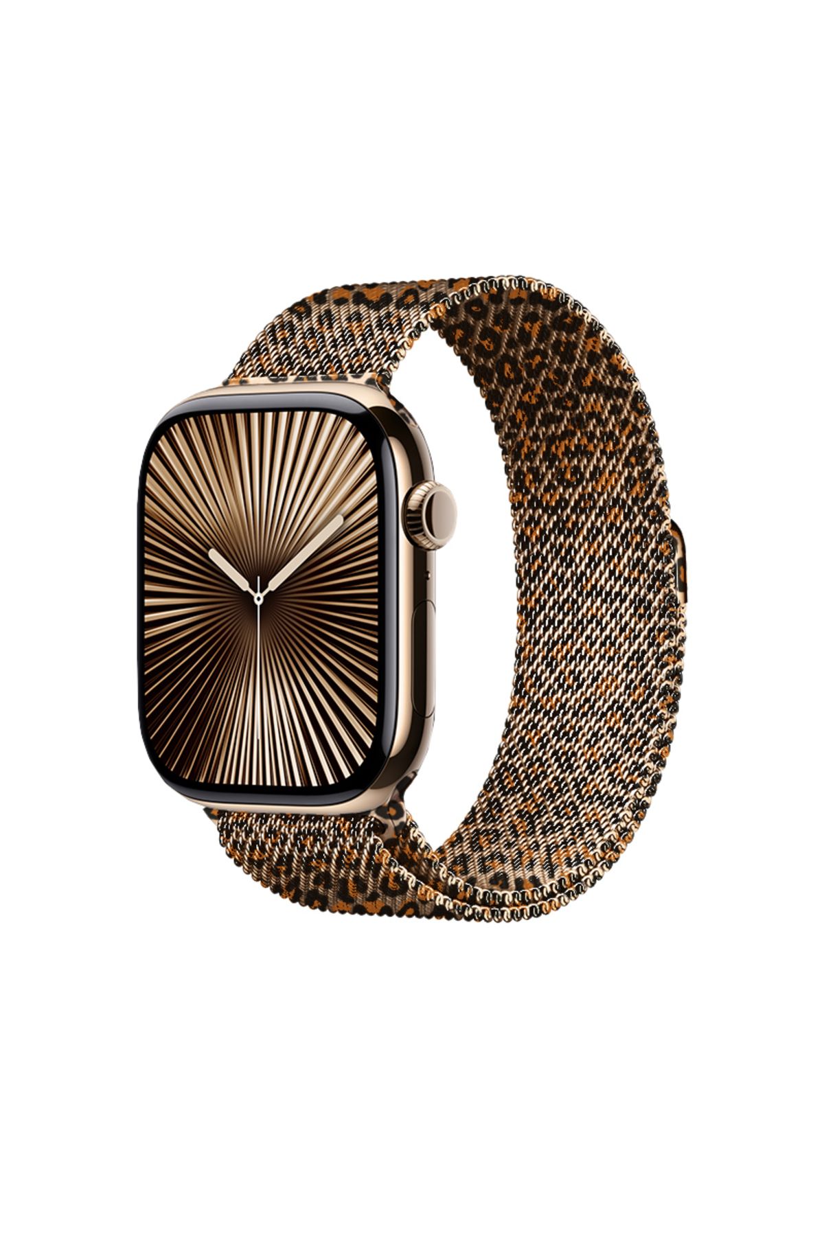 HTstore Watch 40mm Zore KRD-01 Leopar Desenli Metal Kordon