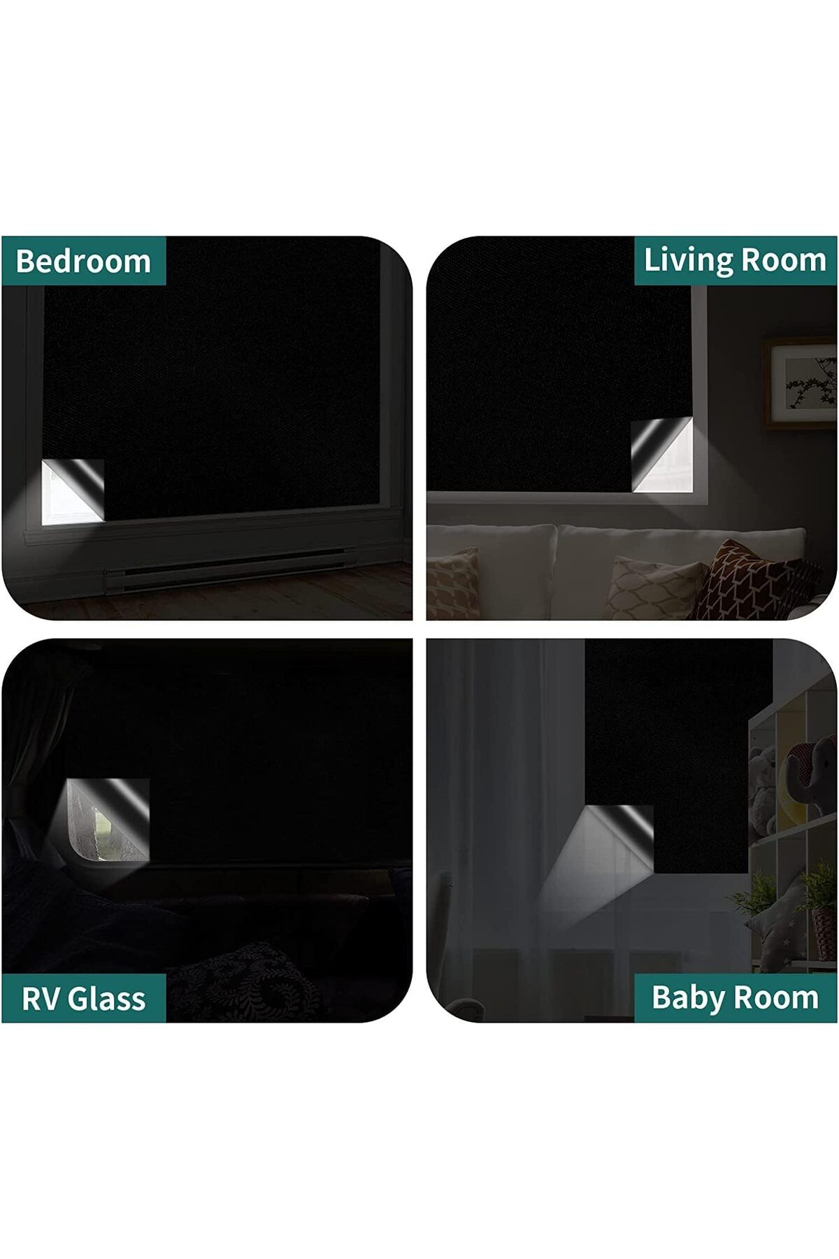 Generic-MAKINGTEC Blackout Blind, Portable Blackout Blinds Stick On Window No Drill, Blackout Material Blin 7
