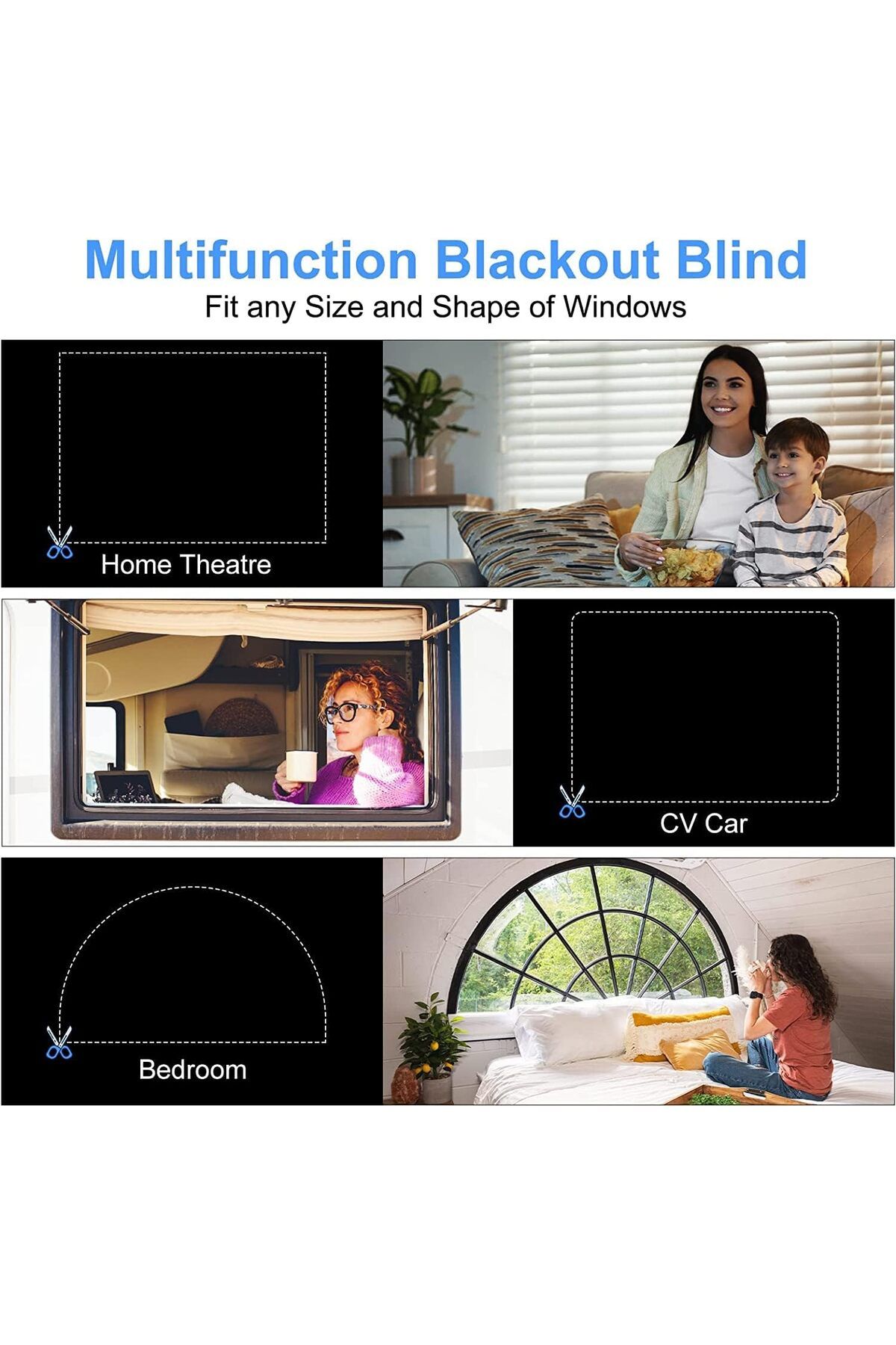 Generic-MAKINGTEC Blackout Blind, Portable Blackout Blinds Stick On Window No Drill, Blackout Material Blin 6