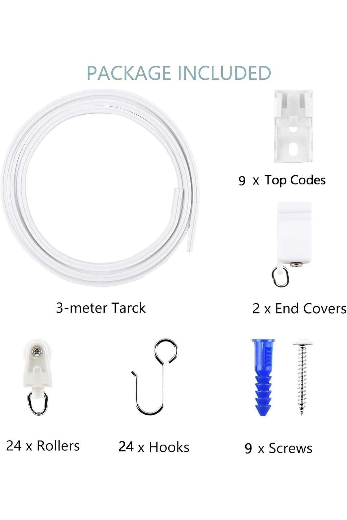 Generic-X spring Bendable Curtain Track, Curved Ceiling Track for Curtains, Includes Hooks for Ceiling Moun 5