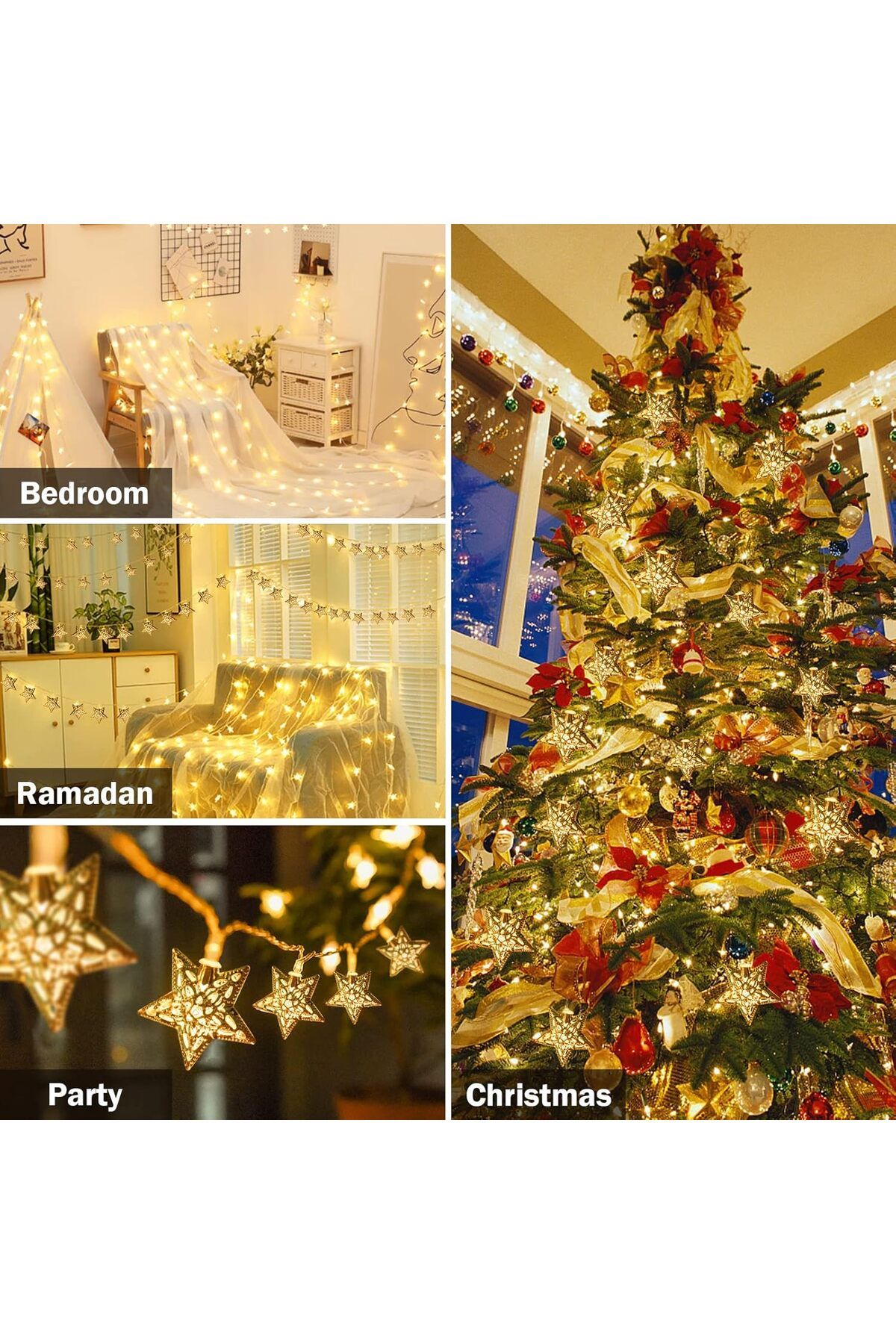 Generic-Vigdur 10Ft Star String Lights - 20 LEDs Star Fairy Lights Battery Operated with Timer Indoor Chris 7