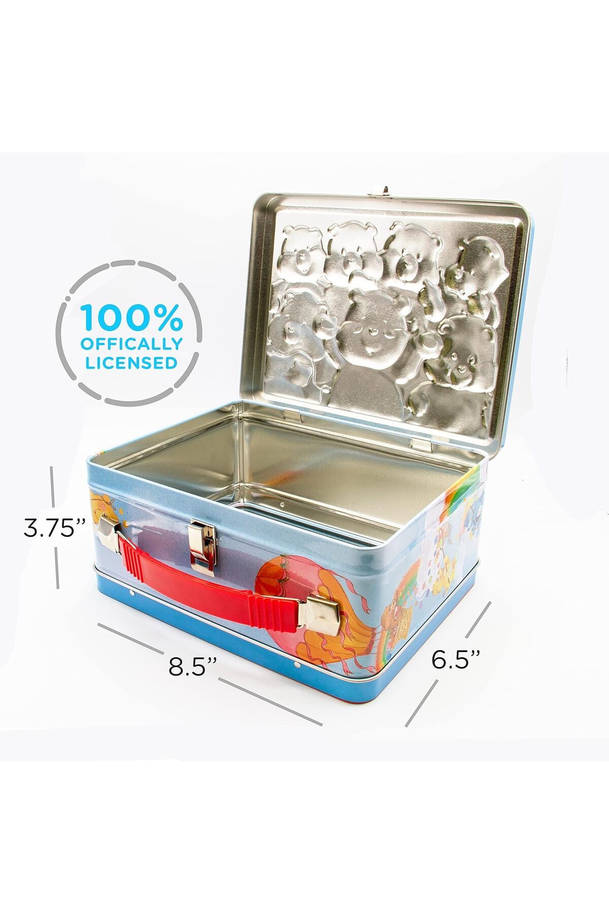 Generic-AQUARIUS Care Bears Fun Box - Sturdy Tin Storage Box with Plastic Handle & Embossed Front Cover - O 2