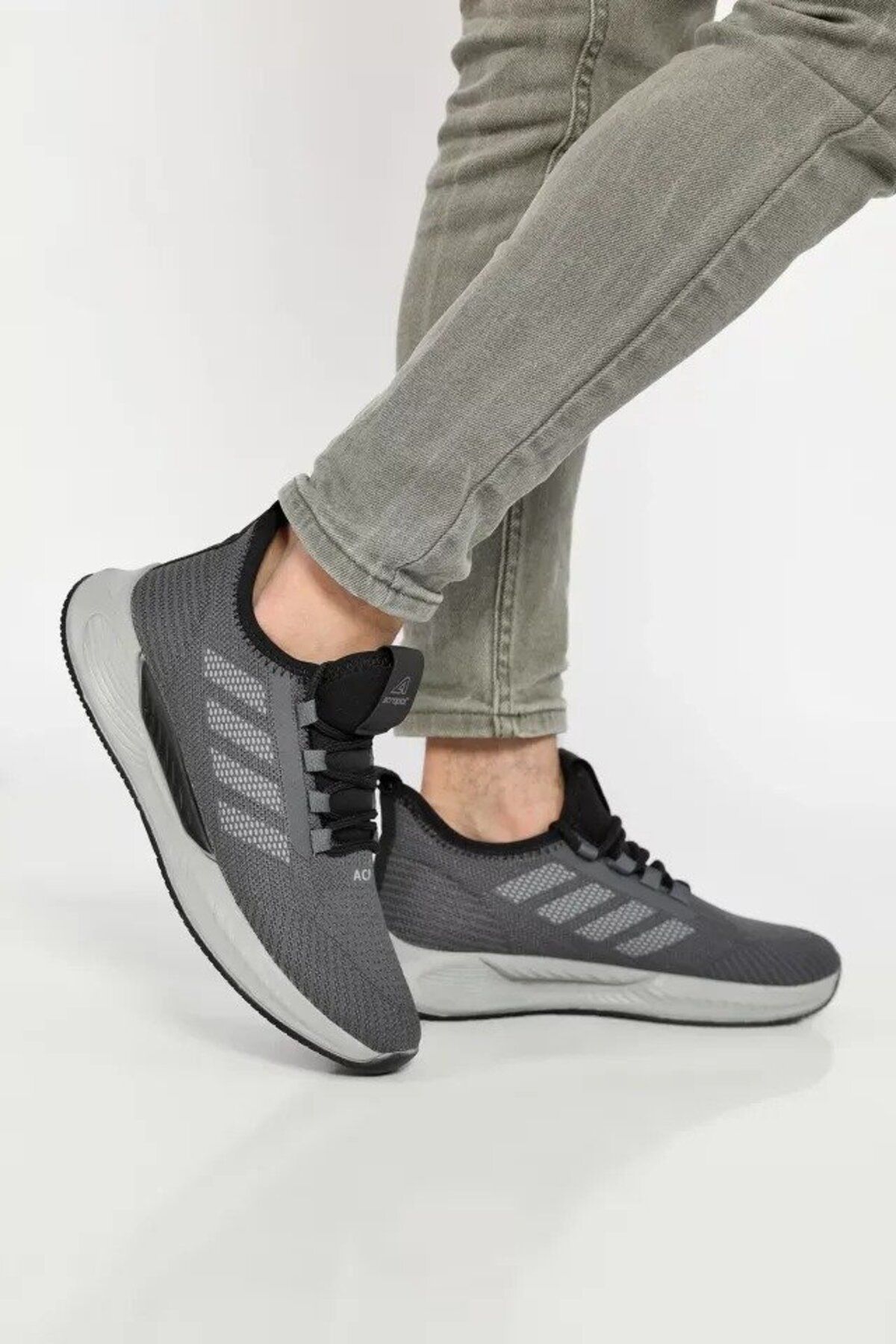 Daxstors Erkek Sneaker Ayakkabı Boost Desenli Ortopedik Fileli Triko Hafif Taban Sneaker Günlük Yürüyüş Spor
