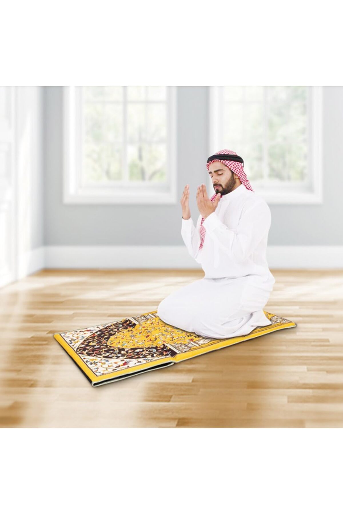 سجادة صلاة السنيدي مع كرسي سفر أصفر مقاس 110 * 55 * 34 سم 6932111314797