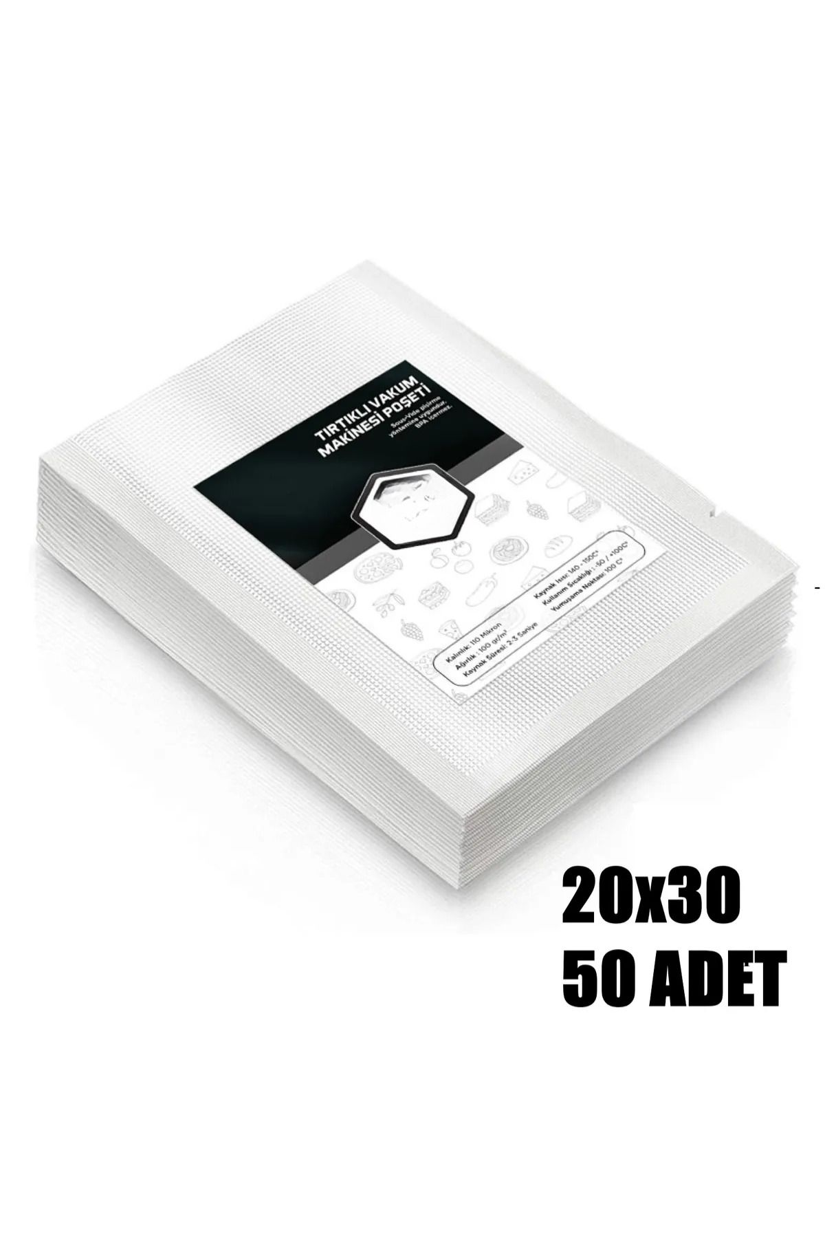 mucit home 20x30 Tırtıklı Vakum Makinesi Poşeti 50 Adet
