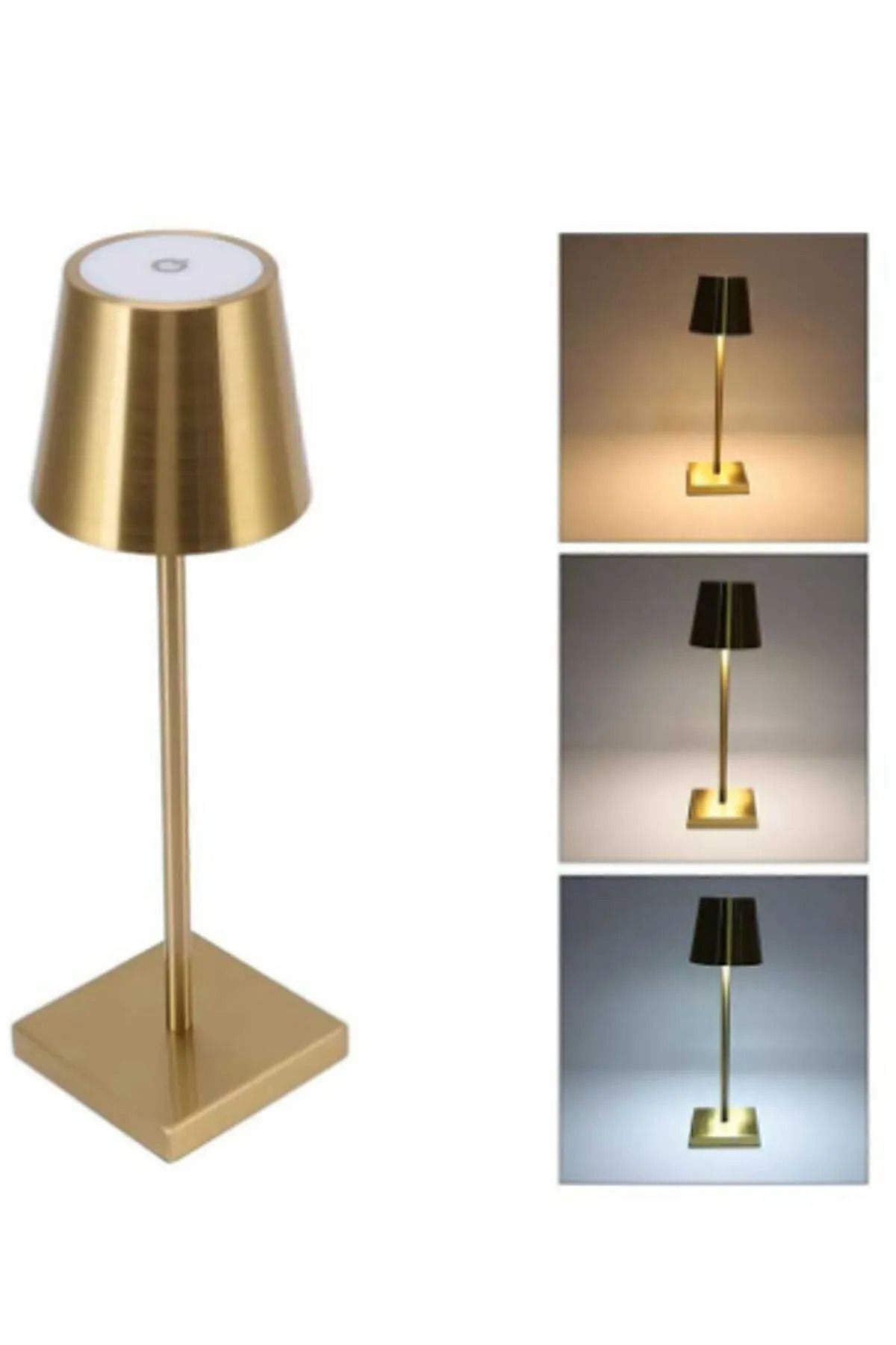 GlowX elektrik ŞARJLI MASA LAMBASI GOLD RENK IŞIK RENGİ 3 RENK