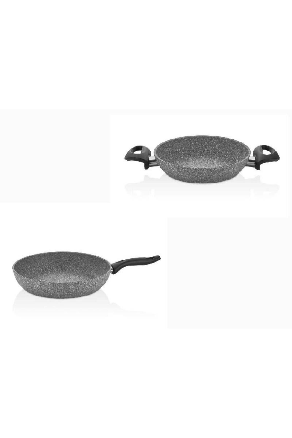FALEZ Granit Tava 28 CM ve 22 CM Sahan Seti