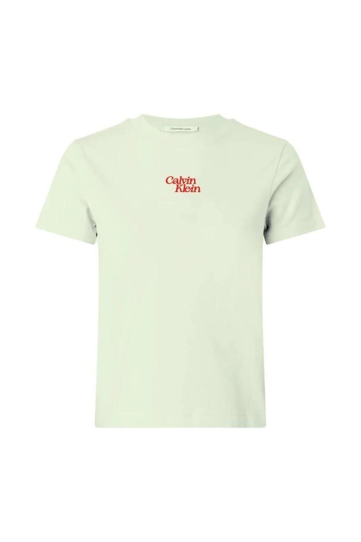 Calvin Klein Kadın SS FLOCKED LOGO CN TEE T-shirt