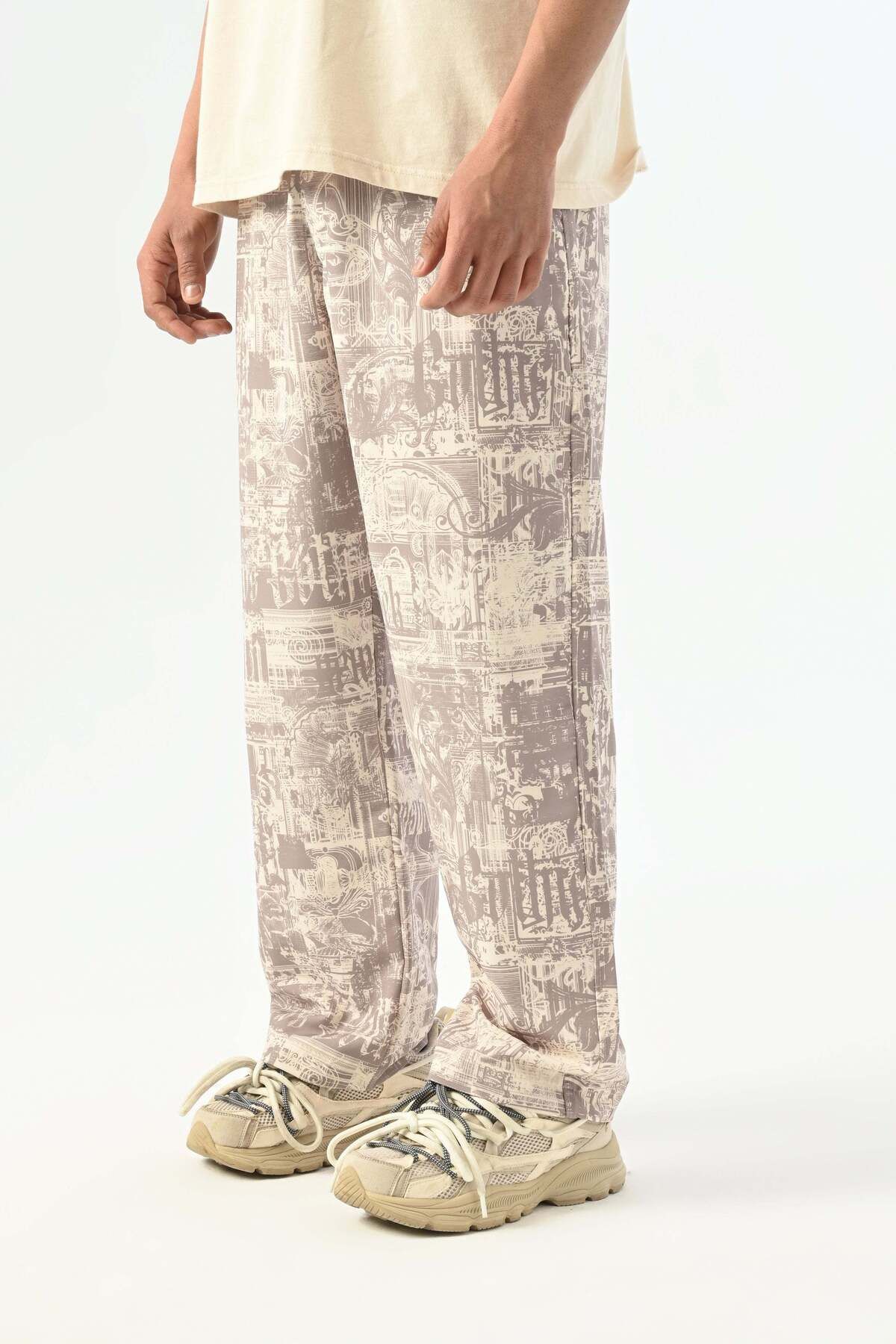 jaceyjace Paraşüt Kumaş Baggy Pantolon - Vizon