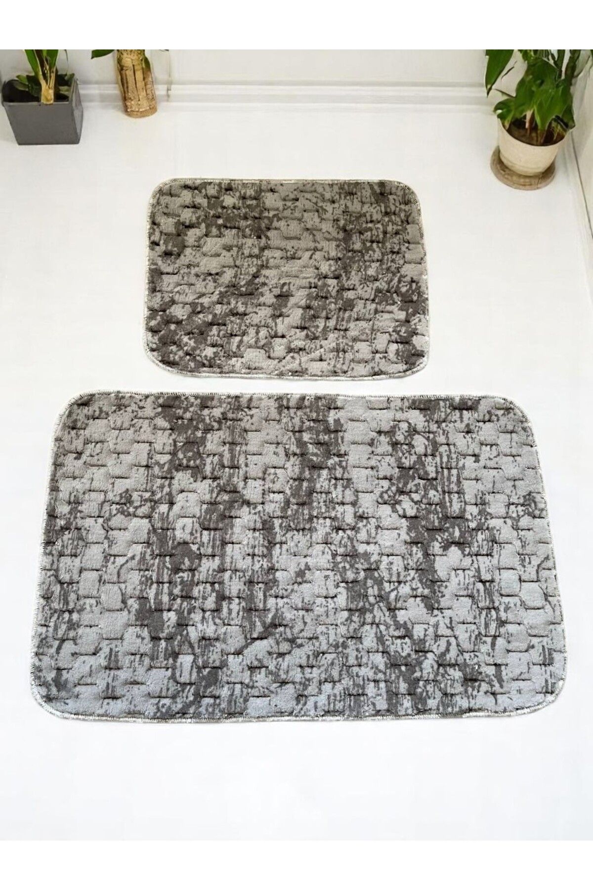MixCotton Home Banyo Paspası Kaymaz Taban 80x50 Cm + 40x50 Cm