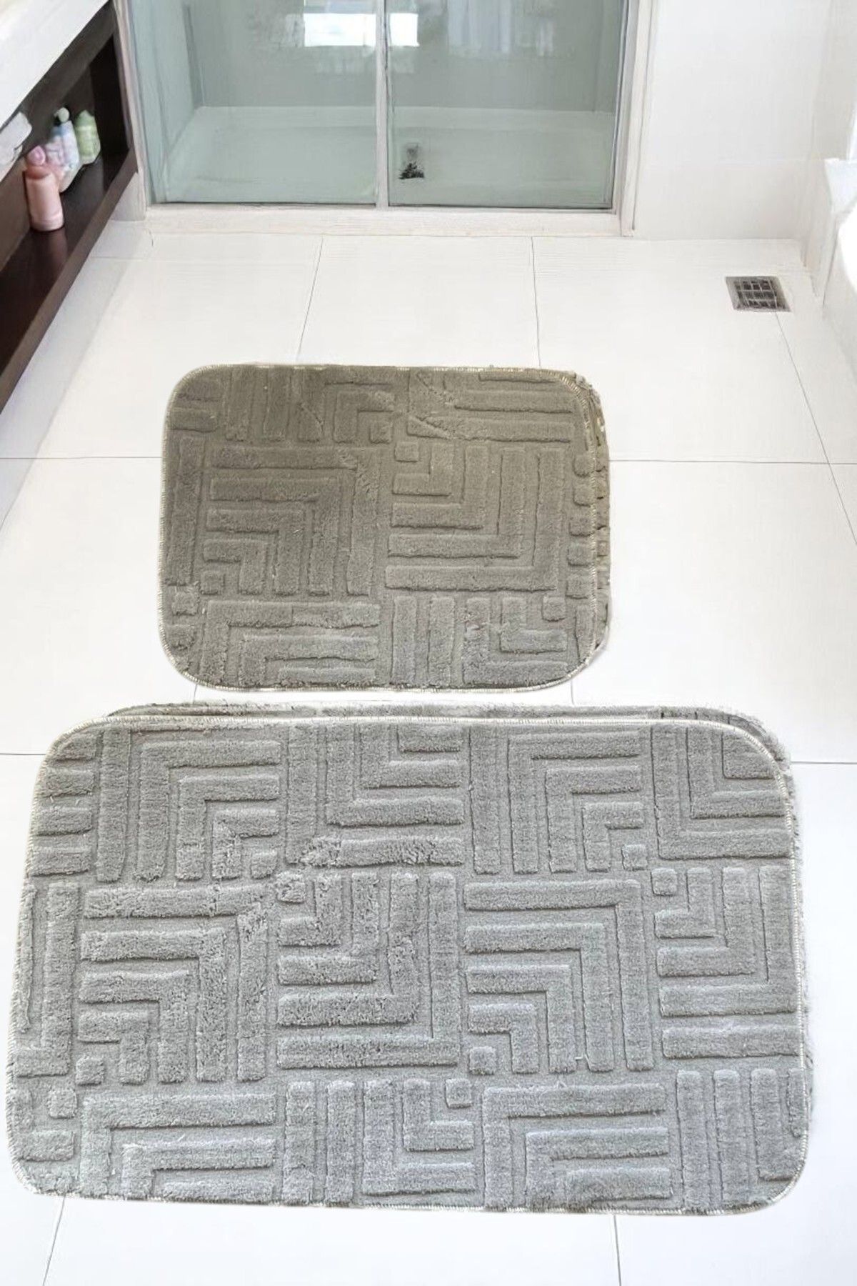 MixCotton Home Banyo Paspası Kaymaz Taban 80x50 Cm + 40x50 Cm