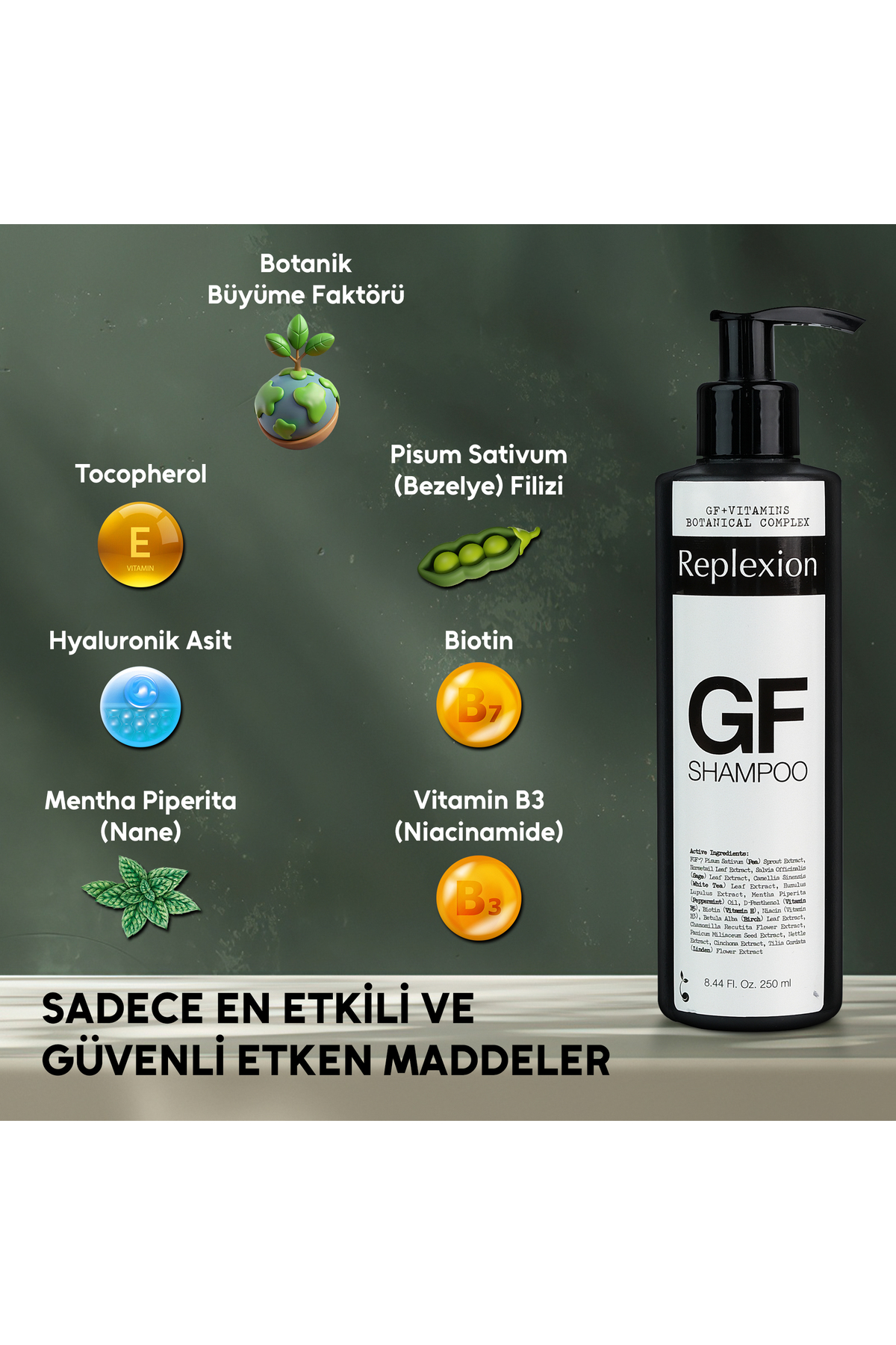GF Shampoo Saç Dökülmesine Karşı Şampuan Yıpranmış Ve Hasar Görmüş Saçlara Bitkisel Koruma Sağlar — REP003 — تصویر 3 از 6