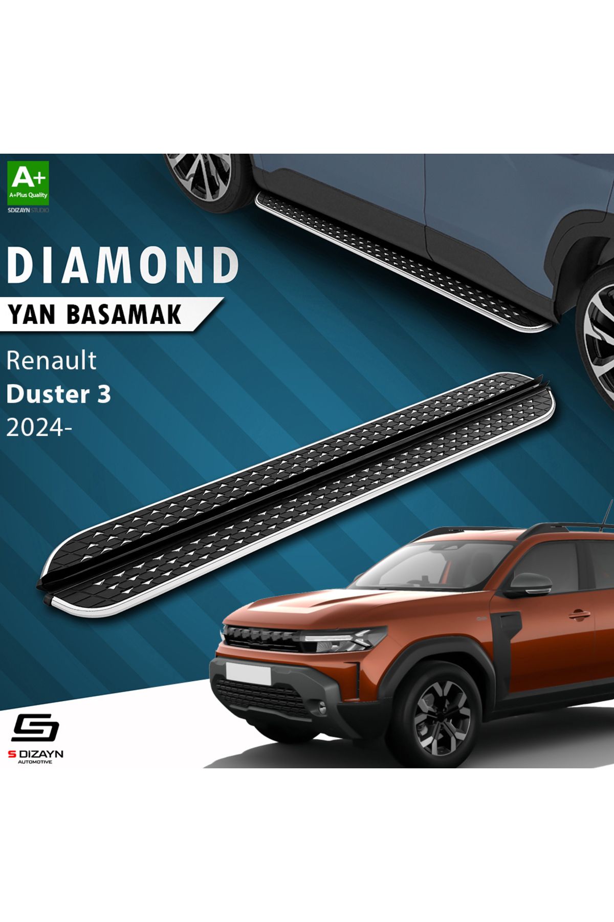 Life Tuning S-Dizayn Renault Duster 3 Diamond Krom Yan Basamak 183 Cm 2024 Üzeri A+ Kalite