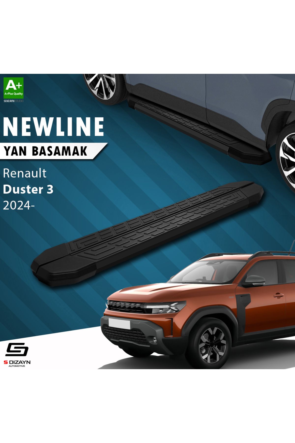 Life Tuning S-Dizayn Renault Duster 3 NewLine Siyah Yan Basamak 183 Cm 2024 Üzeri A+ Kalite