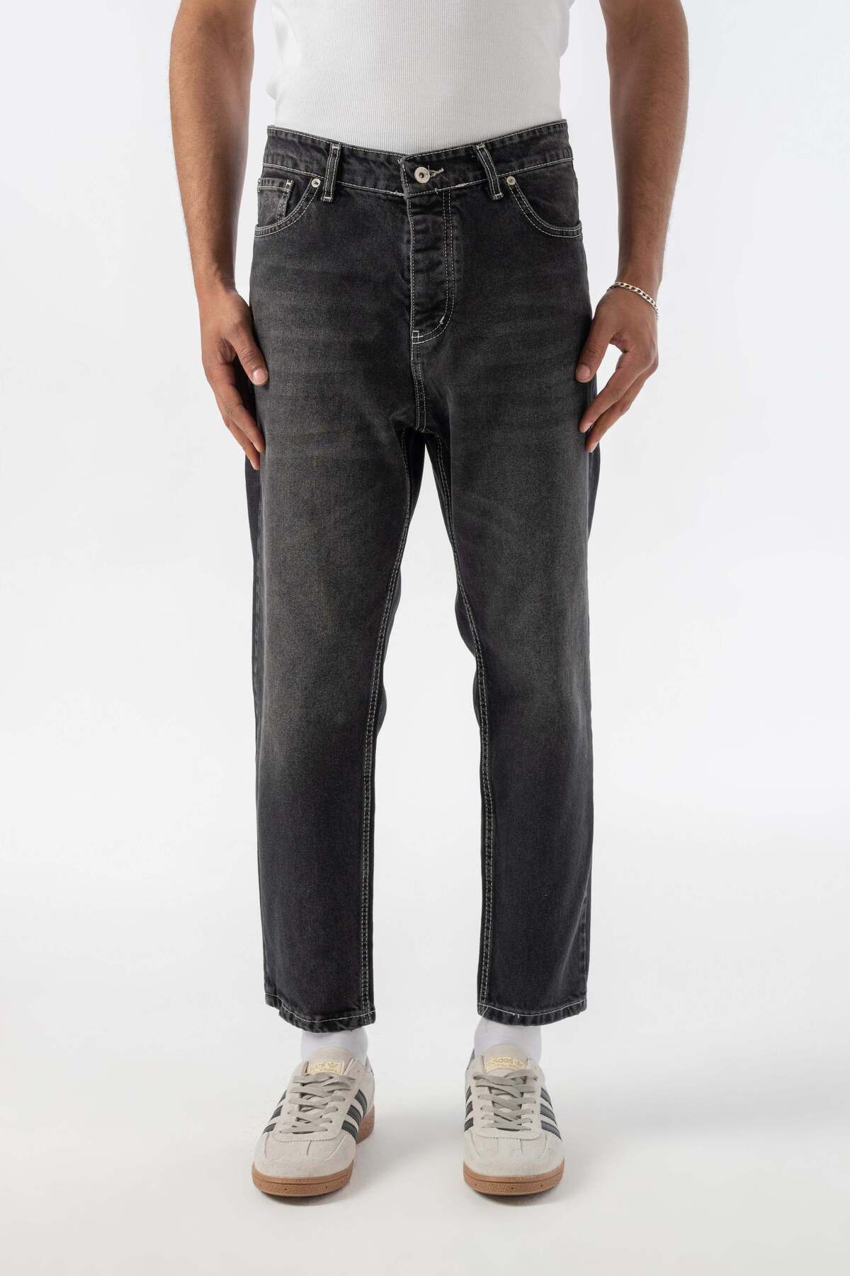 jaceyjace Taşlamalı Boyfriend Jean Pantolon - Füme