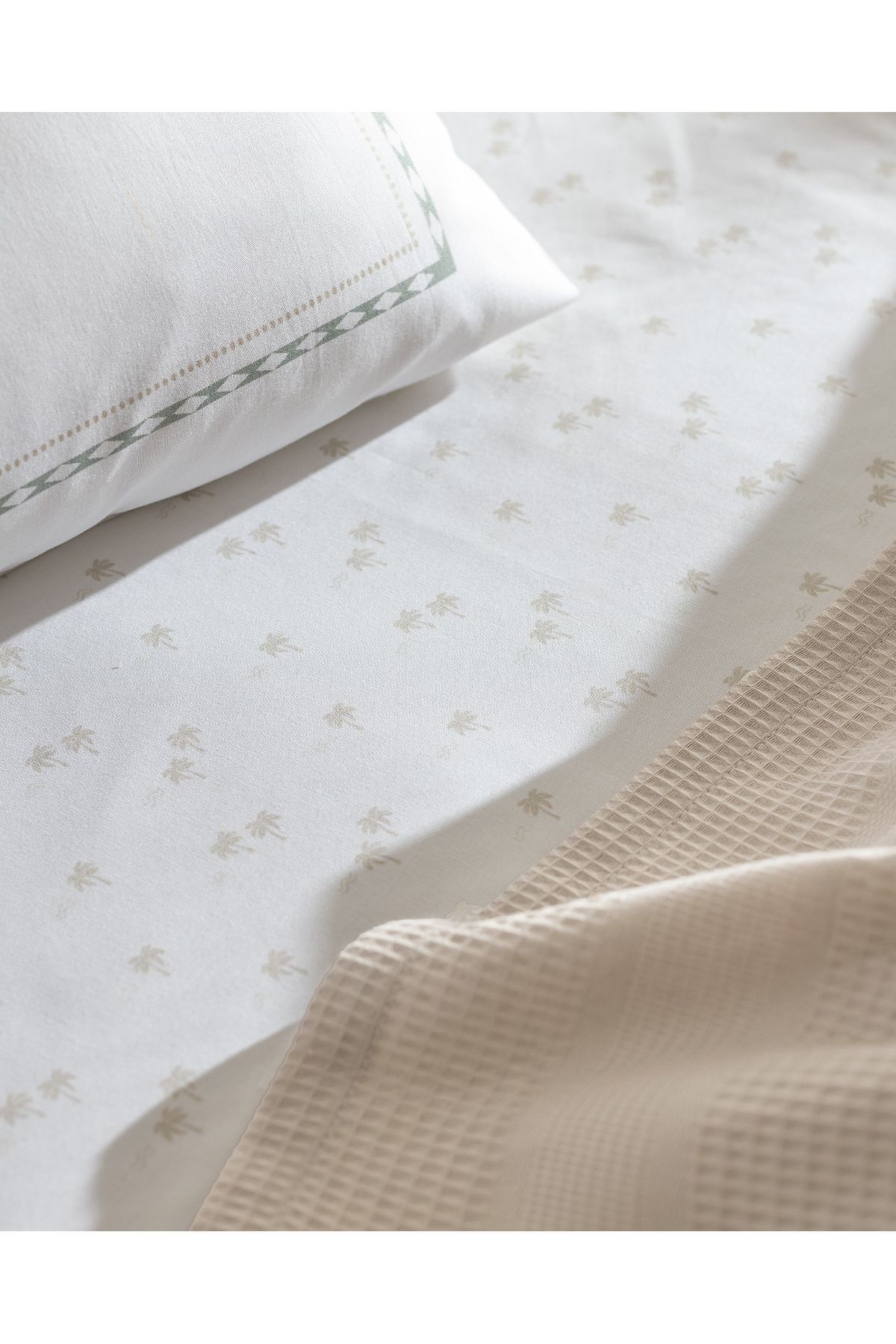 Madame Coco-Mathilda Double 100% Cotton Karde Plain Pique Set - Beige 8