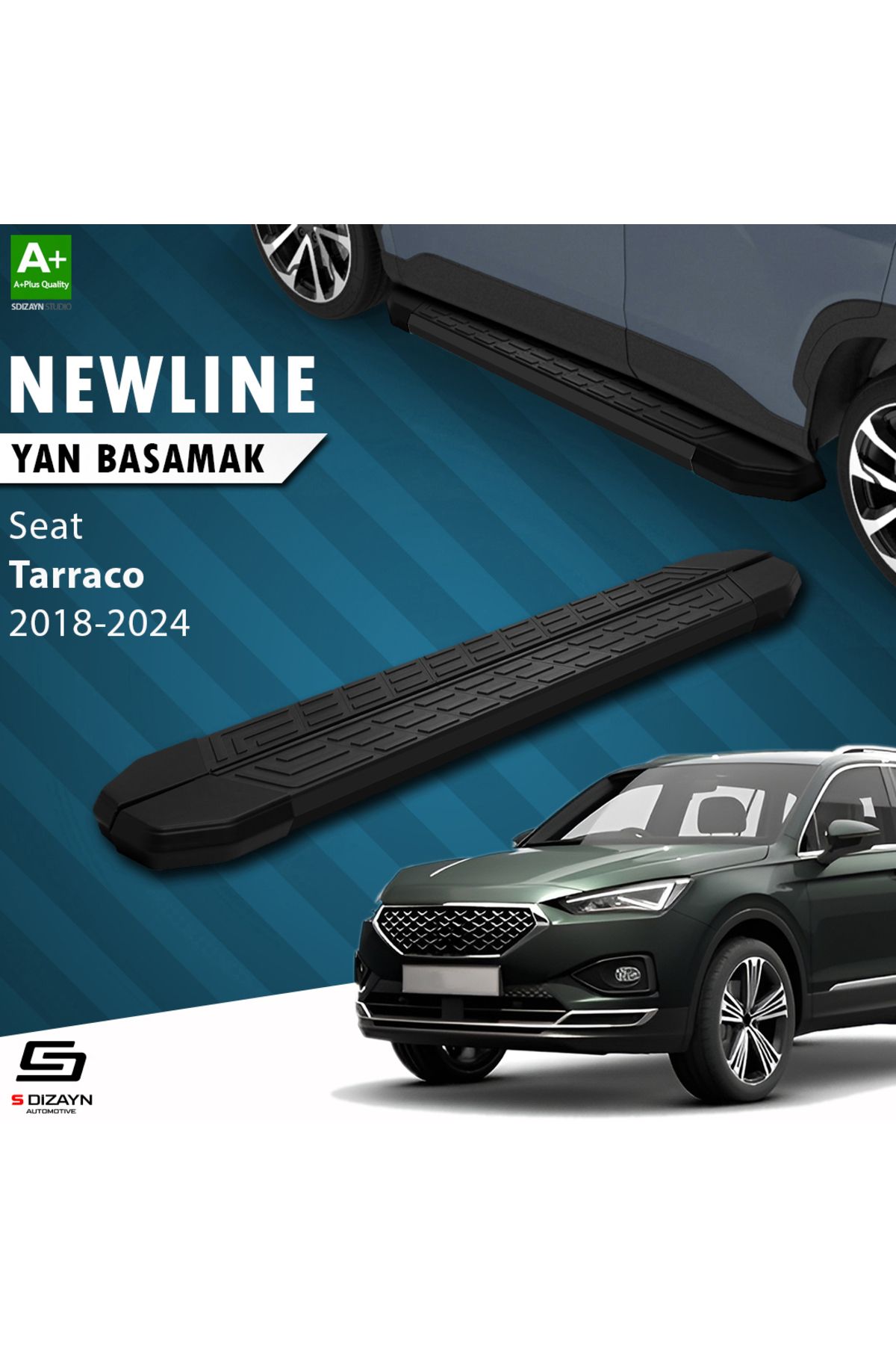 Life Tuning S-Dizayn Seat Tarraco NewLine Siyah Yan Basamak 193 Cm 2018-2024 A+ Kalite